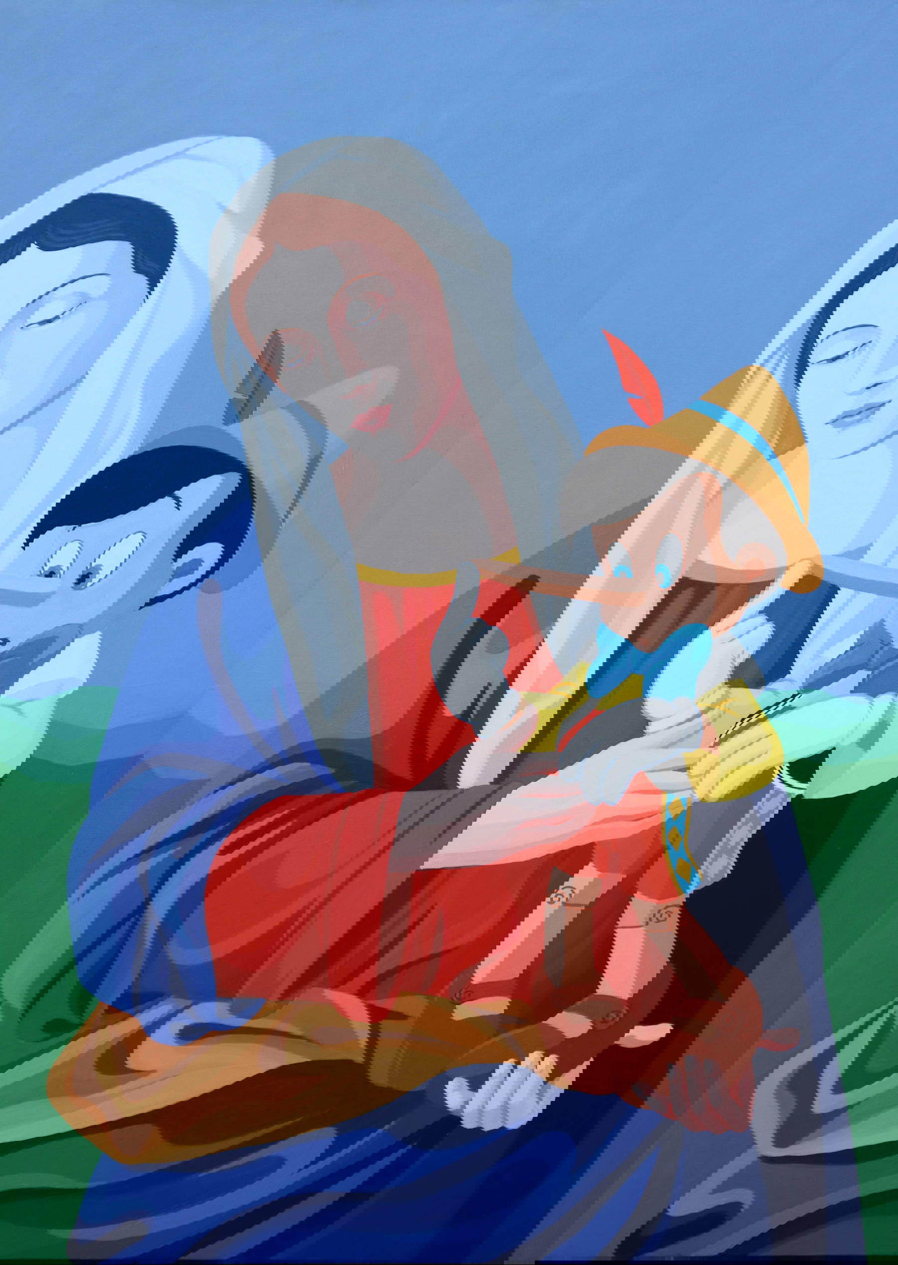 Giuseppe Veneziano, The Madonna of Lies (2019; acrylic on canvas, 80x60 cm)