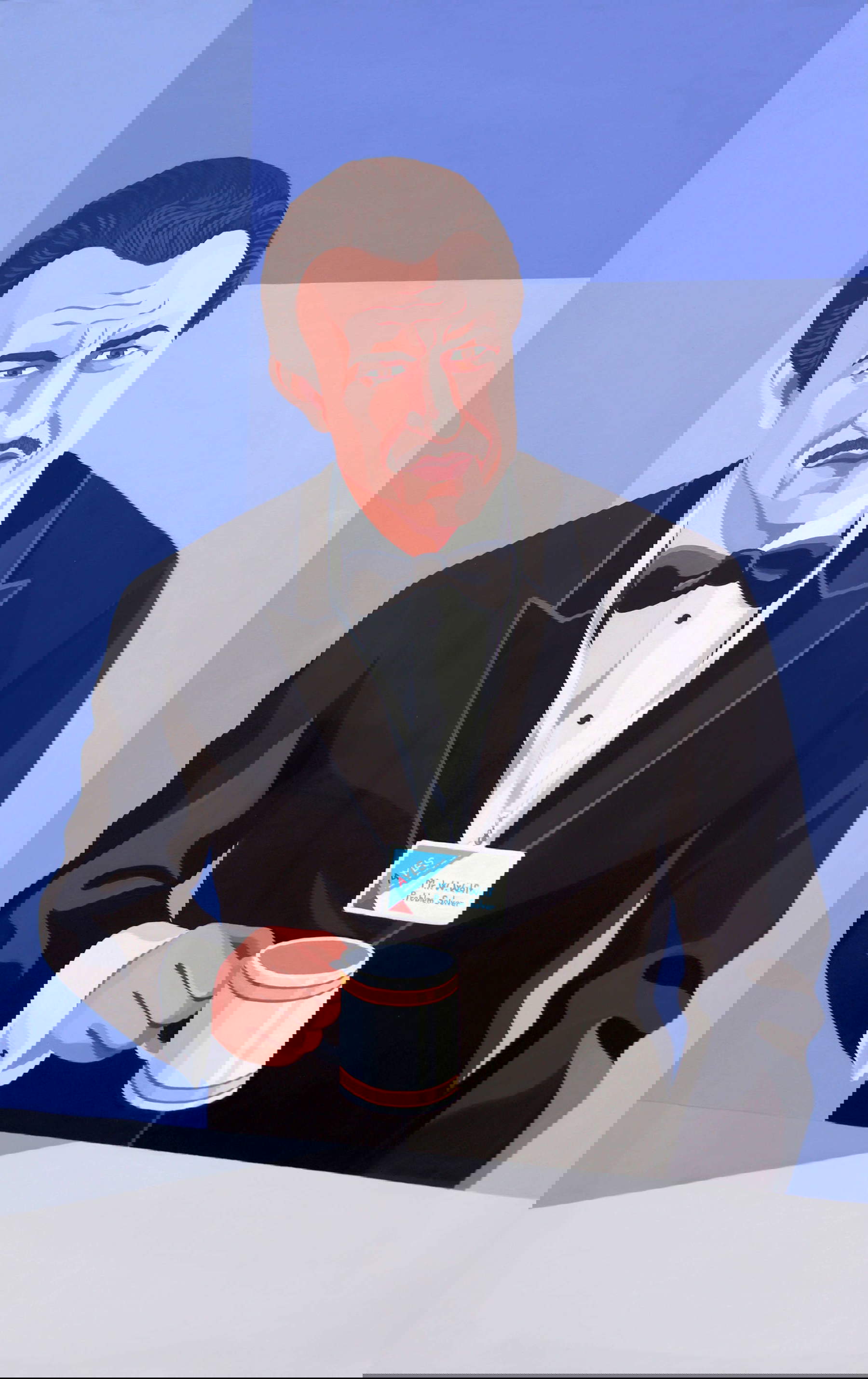 Giuseppe Veneziano, Mr. Wolf Problem Solver (2024; acrylic on canvas, 120x77 cm)