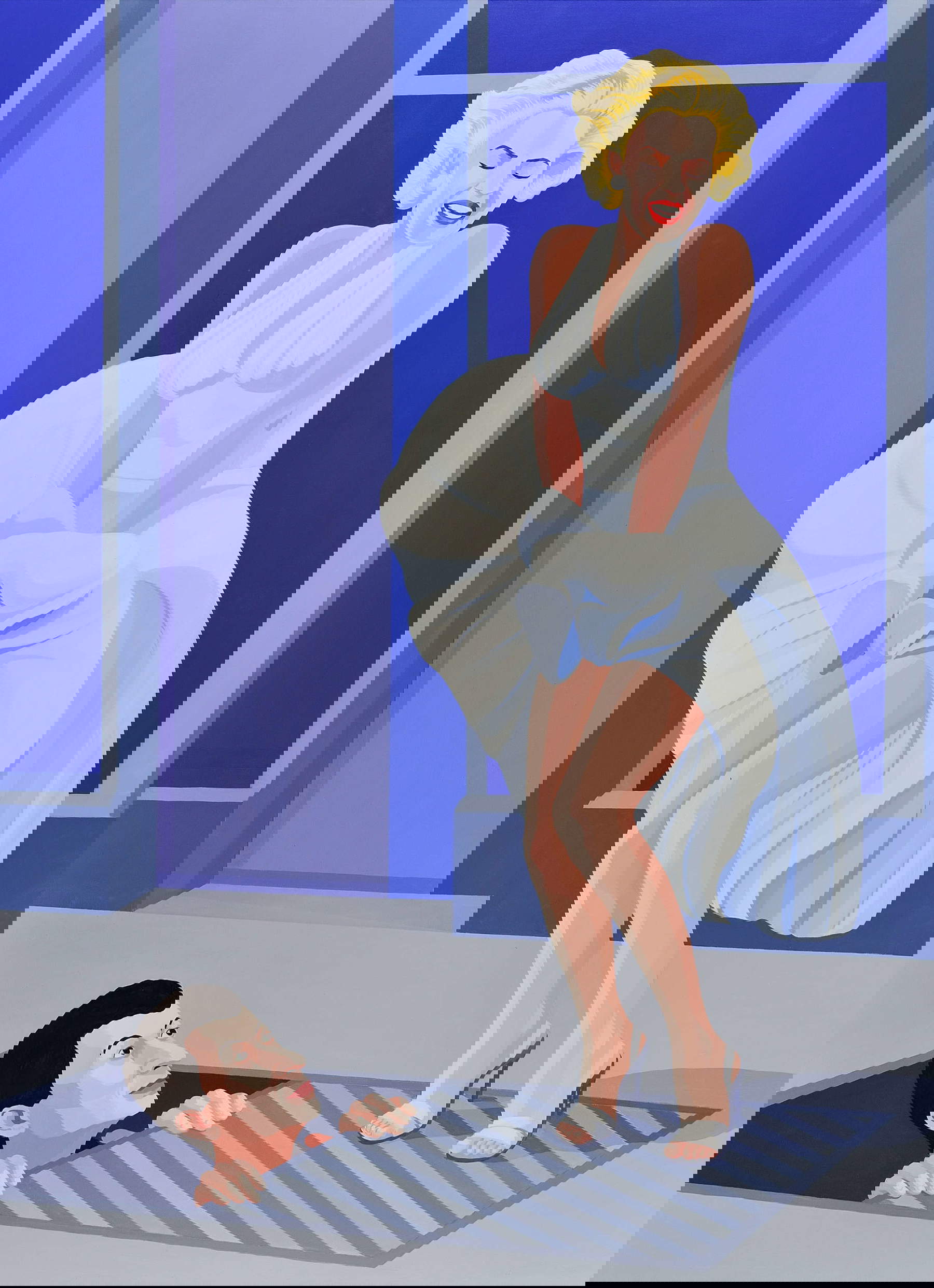 Giuseppe Veneziano, When Cattelan is on vacation (2010; acrylic on canvas, 165x120 cm)