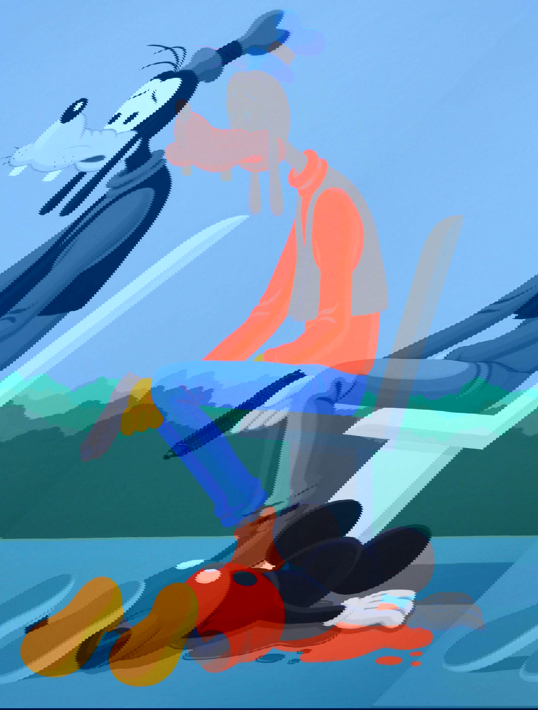 Giuseppe Veneziano, Almost Friends (2017 ; acrylique sur toile, 155x120 cm).