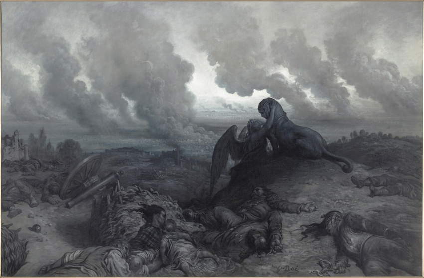 Gustave Dor&eacute;, „Das Rätsel“ (1871; Öl auf Leinwand, 130,4 x 196 cm; Paris, Mus&eacute;e d&rsquo;Orsay) &copy;Mus&eacute;e d&rsquo;Orsay, Dist. RMN-Grand Palais / Patrice Schmidt