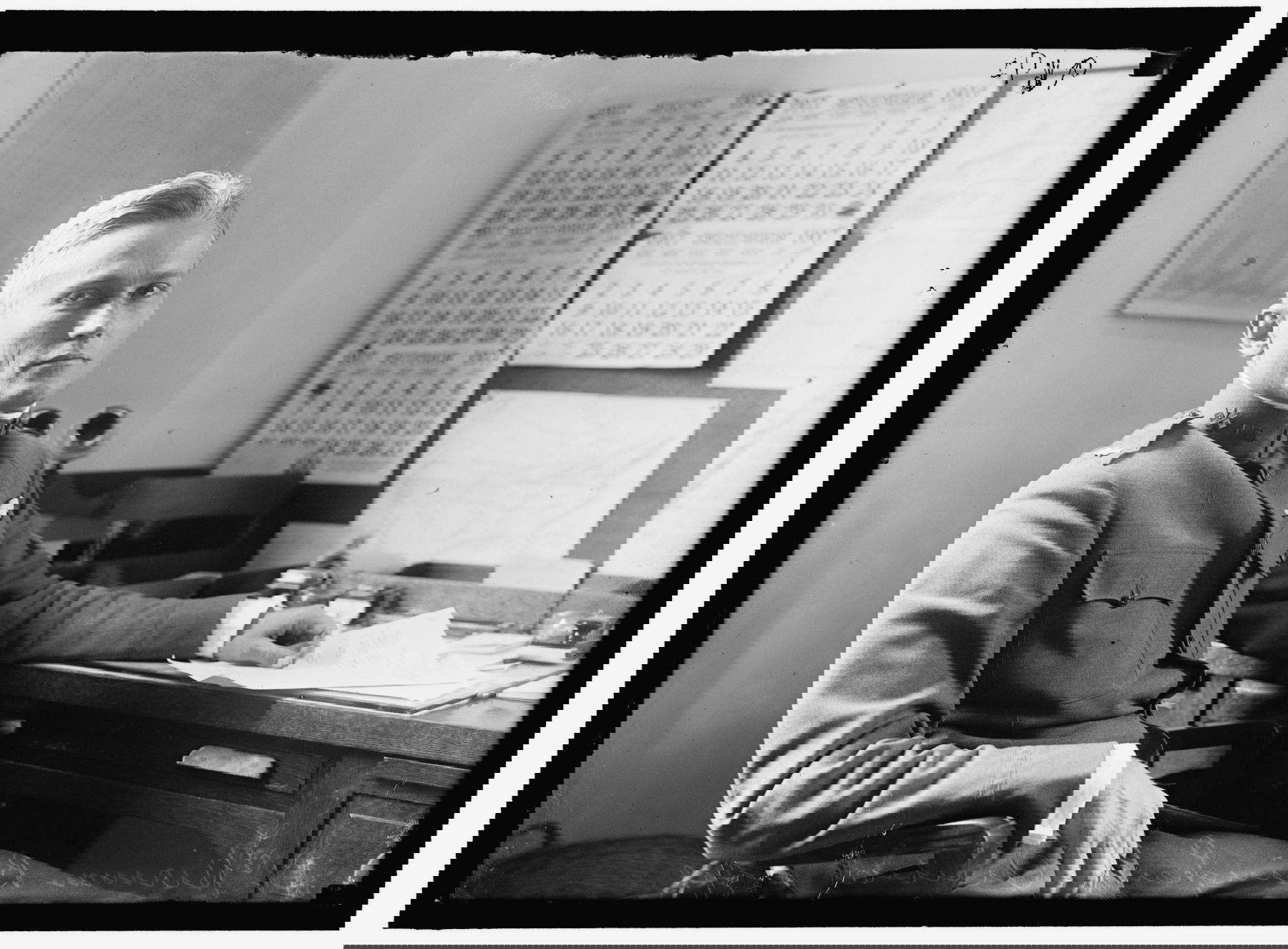 Hiram Bingham en su escritorio, 1917 Foto: Library of Congress Prints and Photographs Division Washington