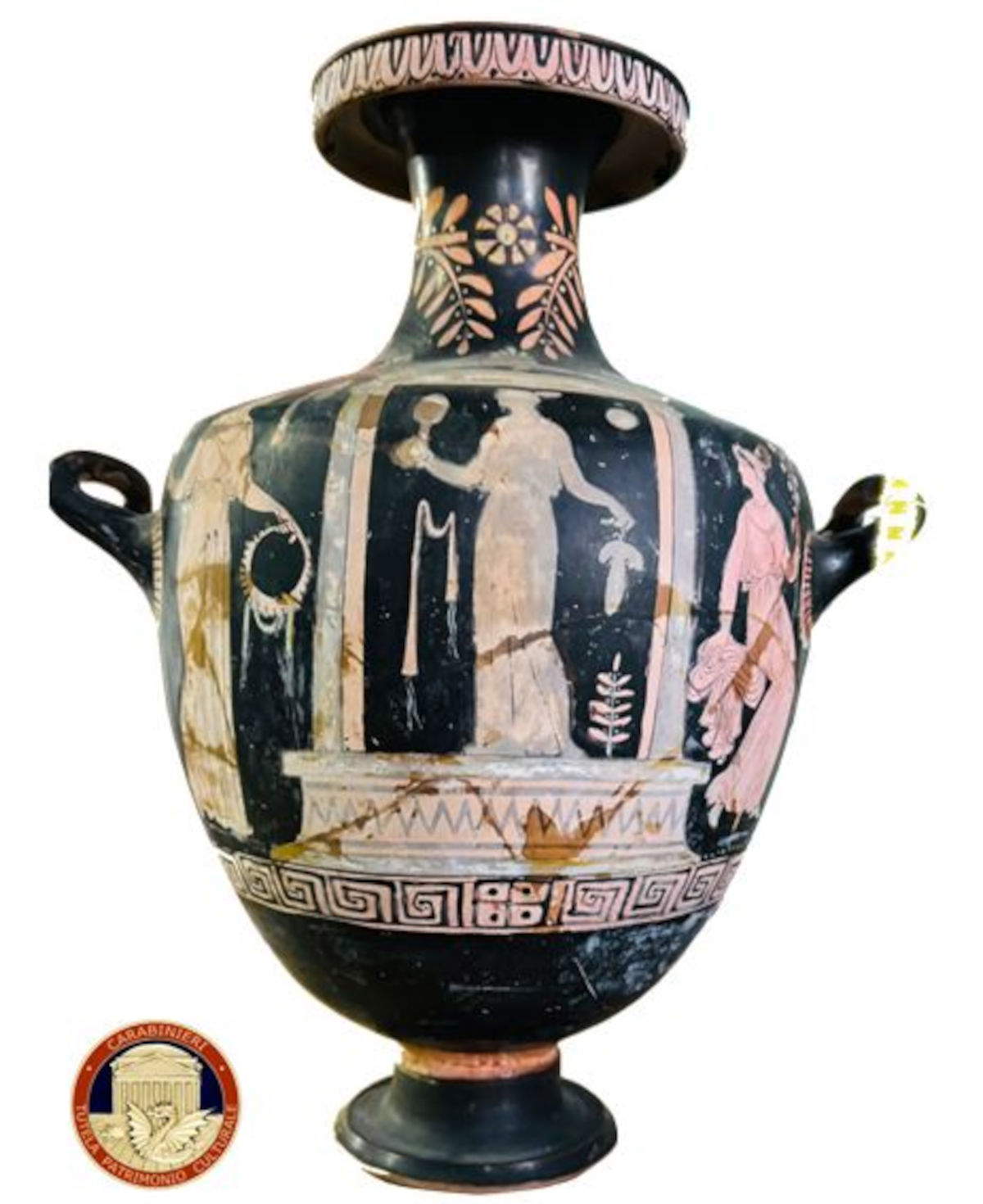 Rotfigurige Hydria (4. Jh. v. Chr.; 46x37 cm)