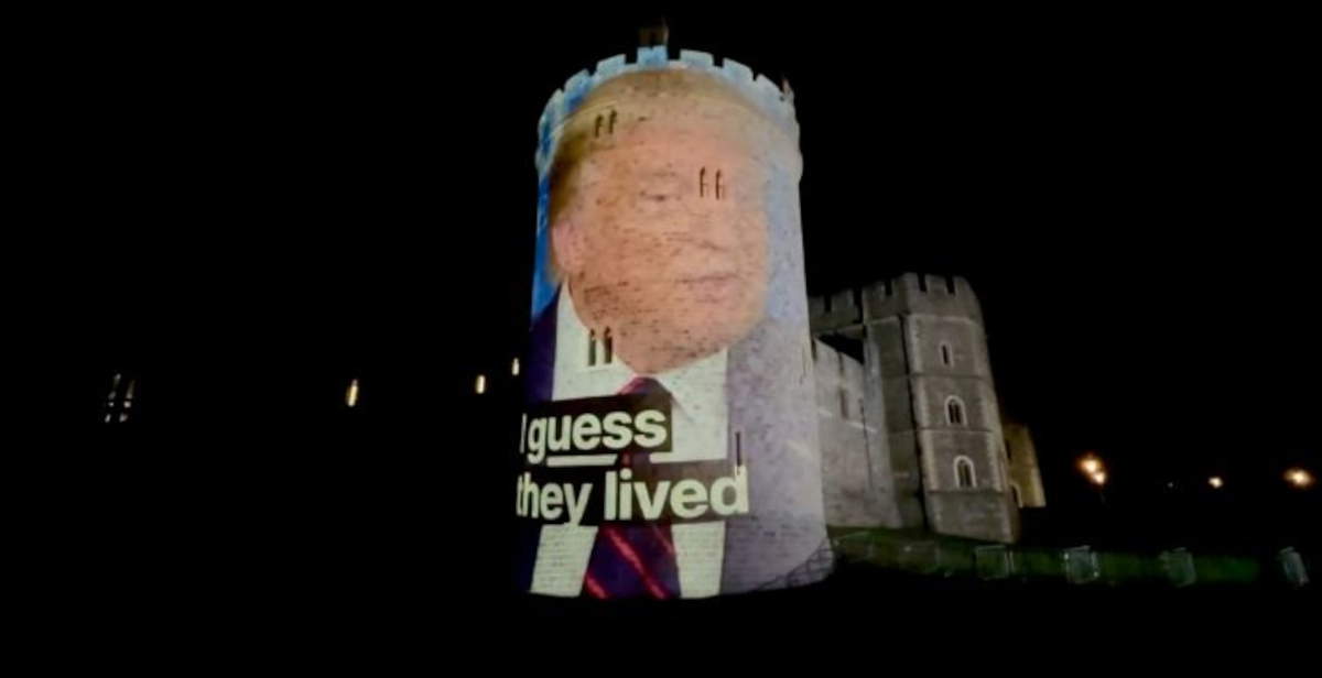 Windsor, projected images of Trump and Epstein onto castle: four arrests