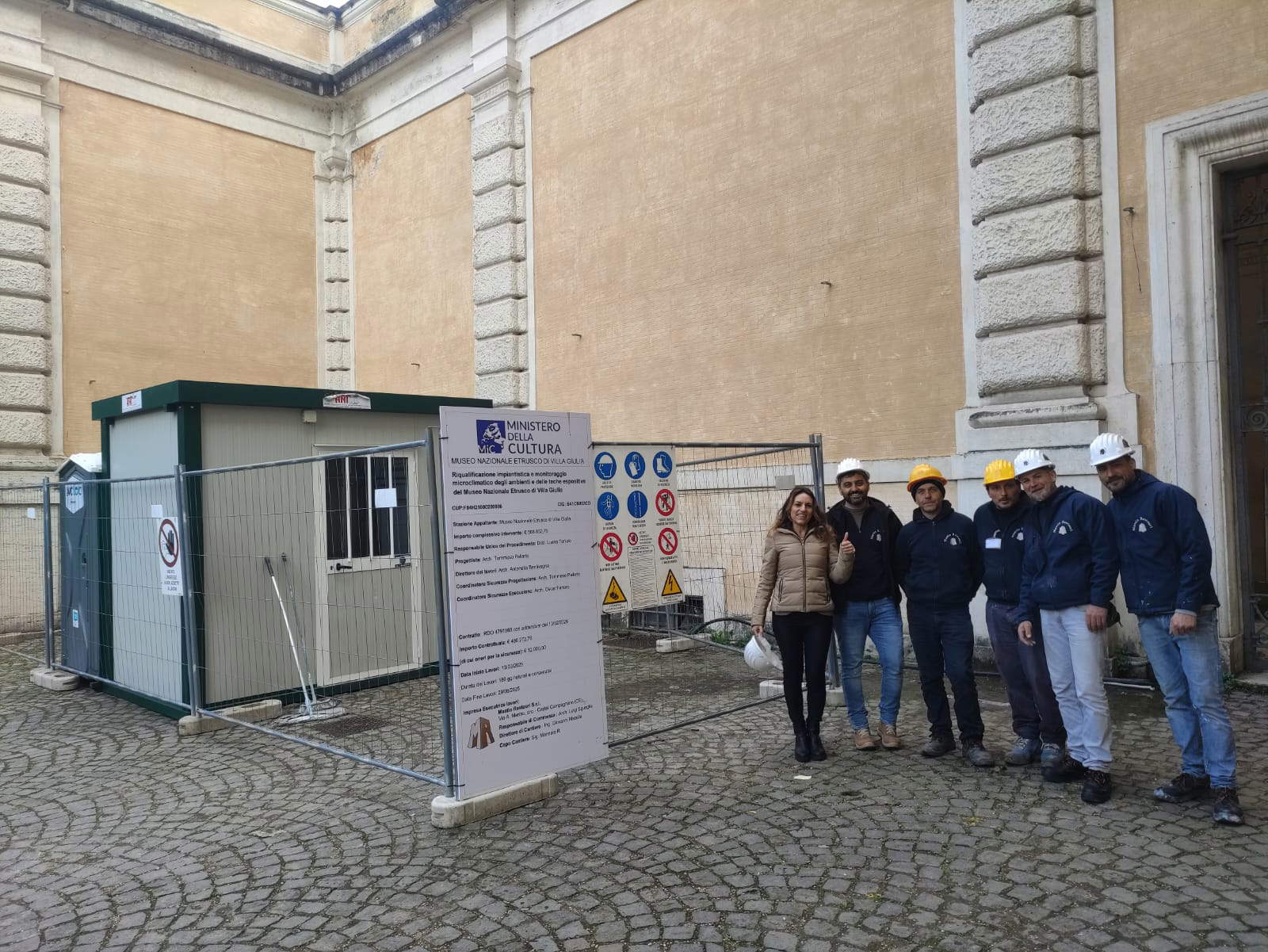 Obras de rehabilitación energética en el Museo Etrusco de Villa Giulia.