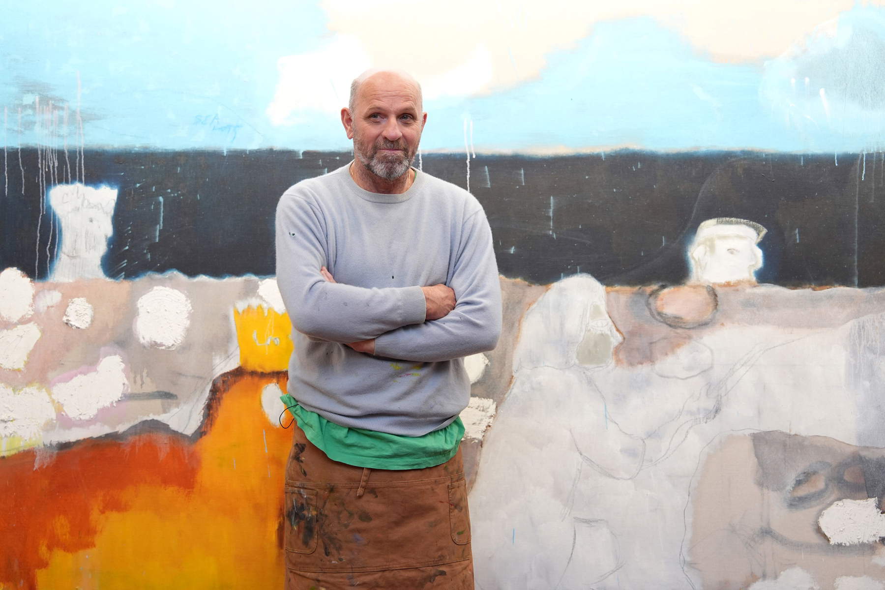 Peter Doig in seinem Atelier in London, April 2025 © The Japan Art Association / The Sankei Shimbun Peter Doig in seinem Atelier in London, April 2025 © The Japan Art Association / The Sankei Shimbun