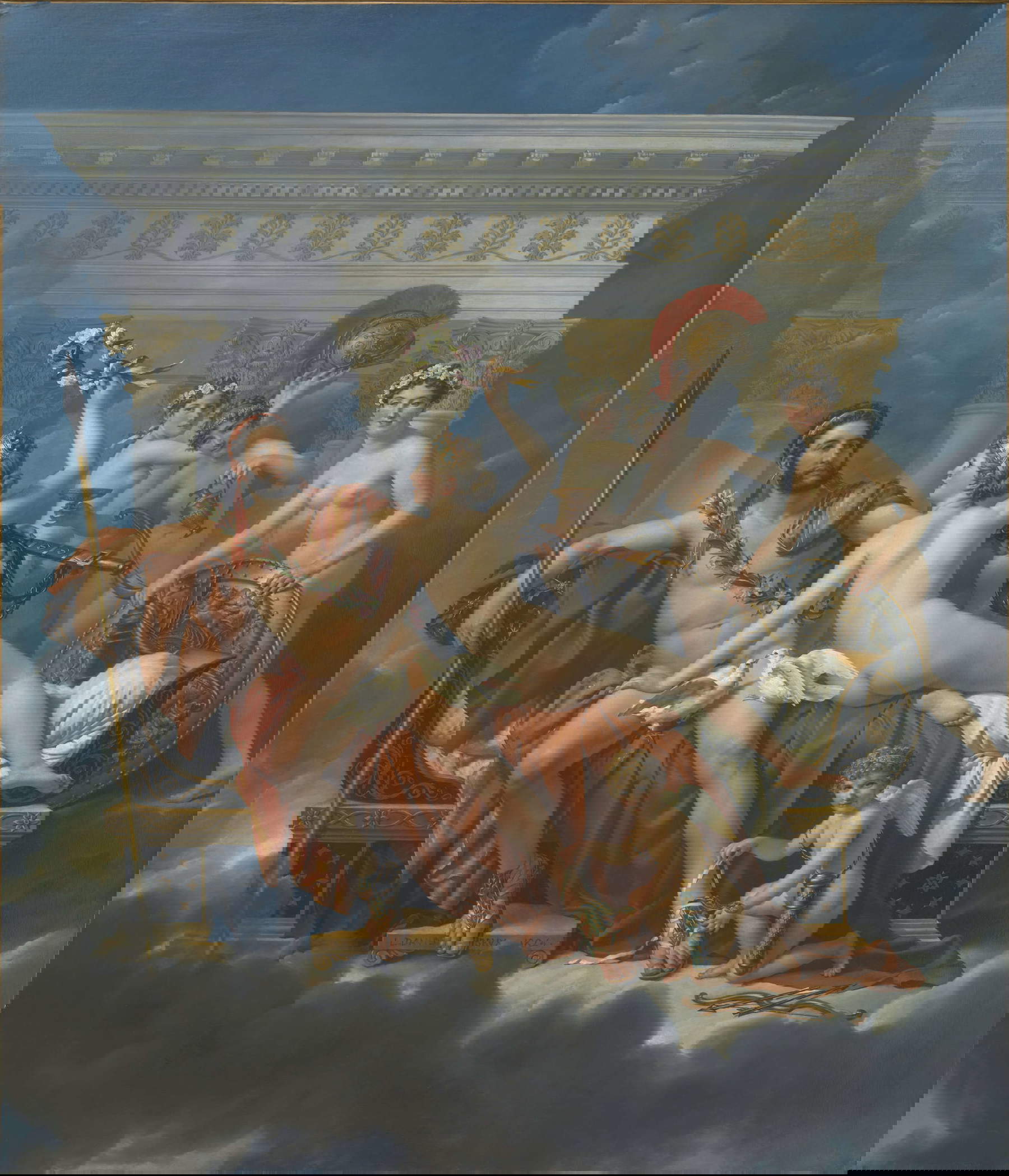 Jacques-Louis David, Mars entwaffnet von Venus und den Grazien (Brüssel, Mus&eacute;es Royaux des Beaux-Arts du Belgique). Foto: J. Geleyns