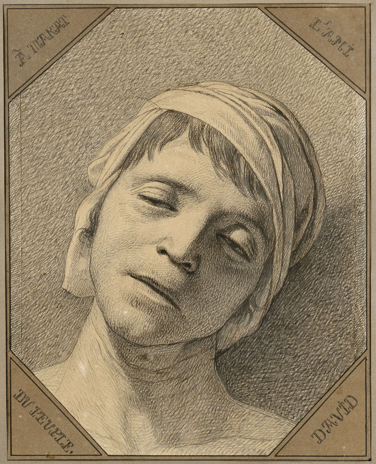 Jacques-Louis David, Studio dal vero della testa di Jean-Paul Marat assassinato (Castello di Versailles) &copy; GrandPalaisRmn