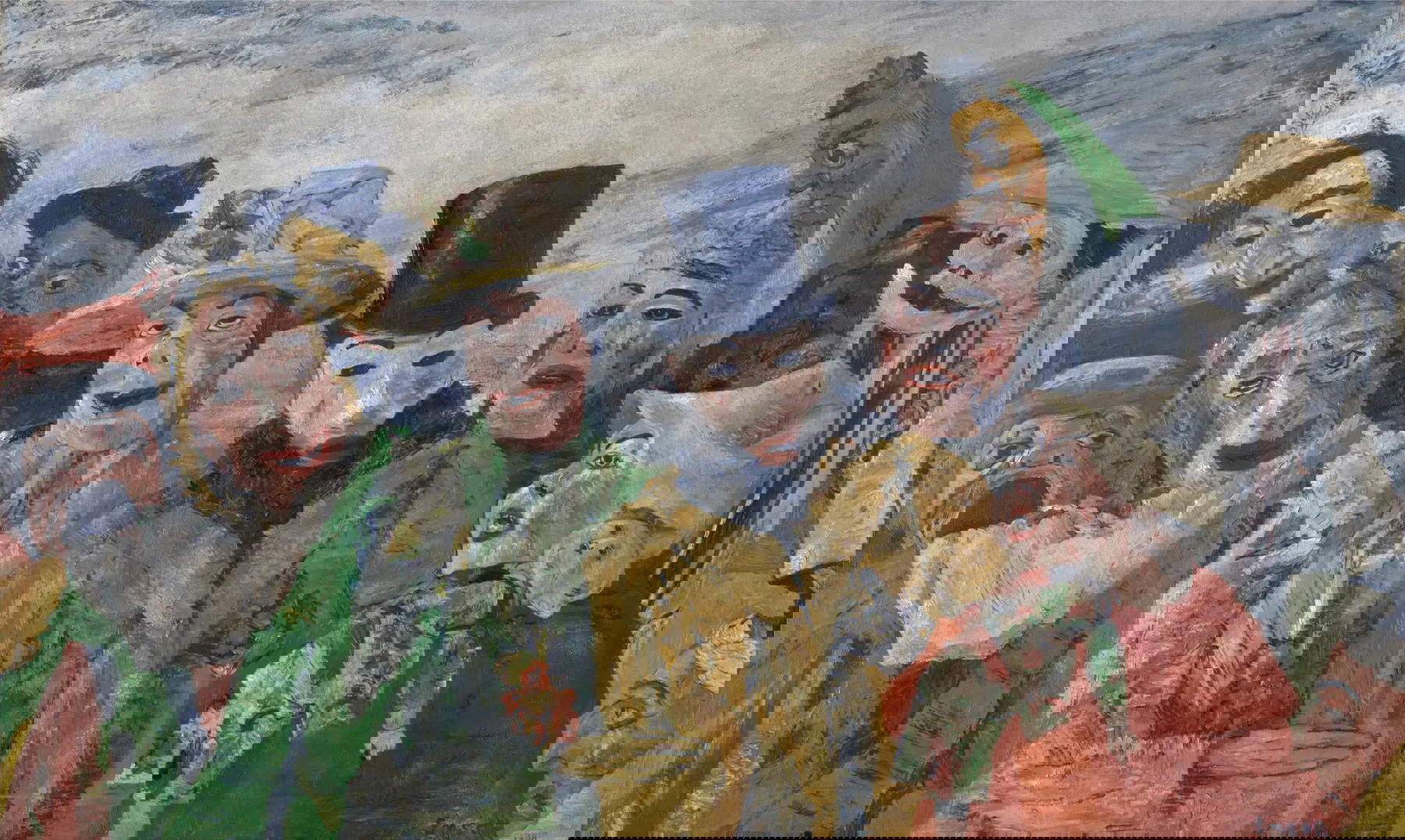 James Ensor, The Intrigue (1890; oil on canvas, 90 x 149 cm; Antwerp, Koninklijk Museum voor Schone Kunsten Antwerpen - Royal Museum of Fine Arts). Courtesy of KMSKA