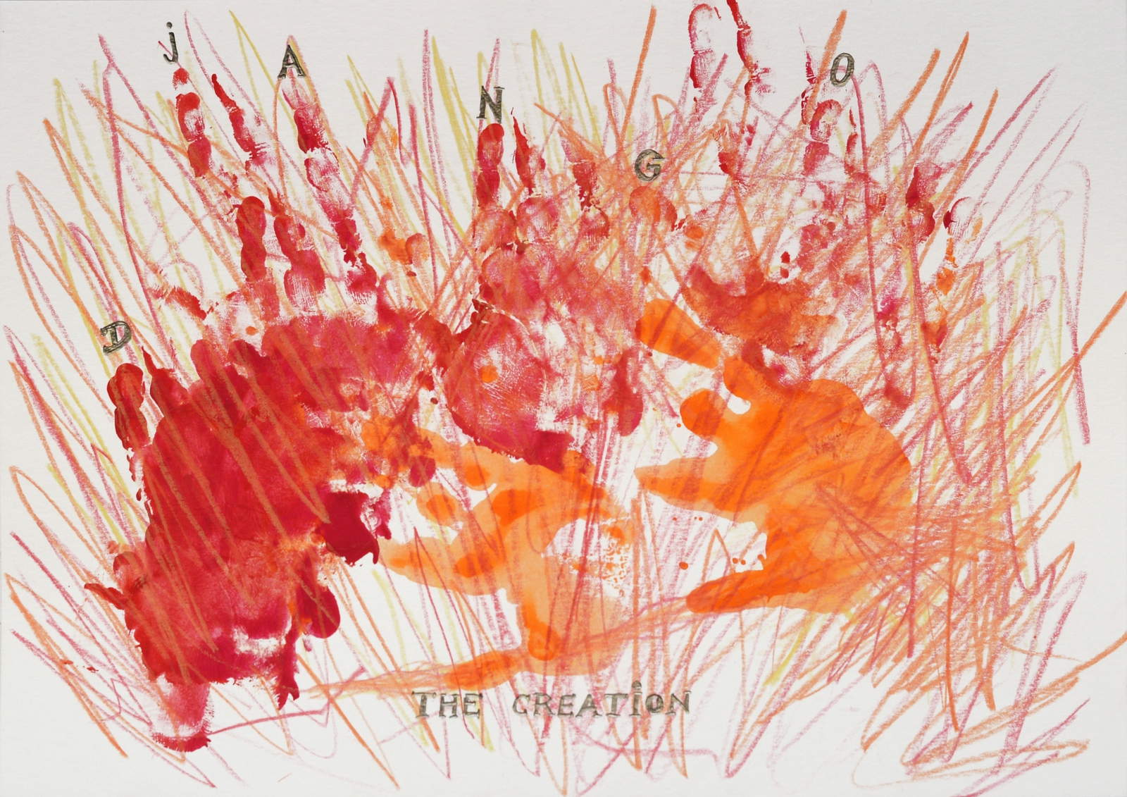 Jan Fabre, Django, The creation (2024; children's colored and drawing pencils, 21 x 30 cm). Ph. Pierluigi Di Pietro