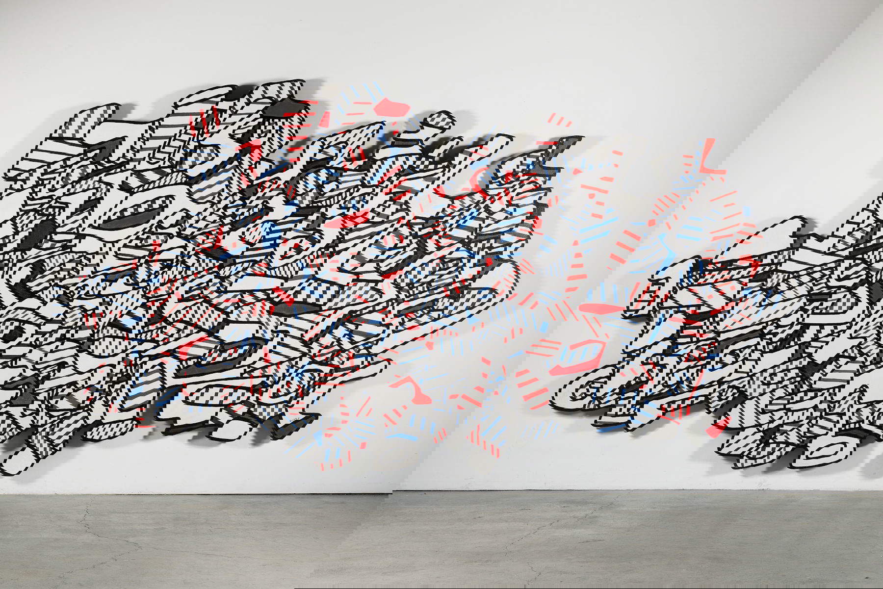 Jean Dubuffet, Échec à l'être (1971, acrylic on klegecell, 261 x 505 x 11.4 cm) ©Opera Gallery