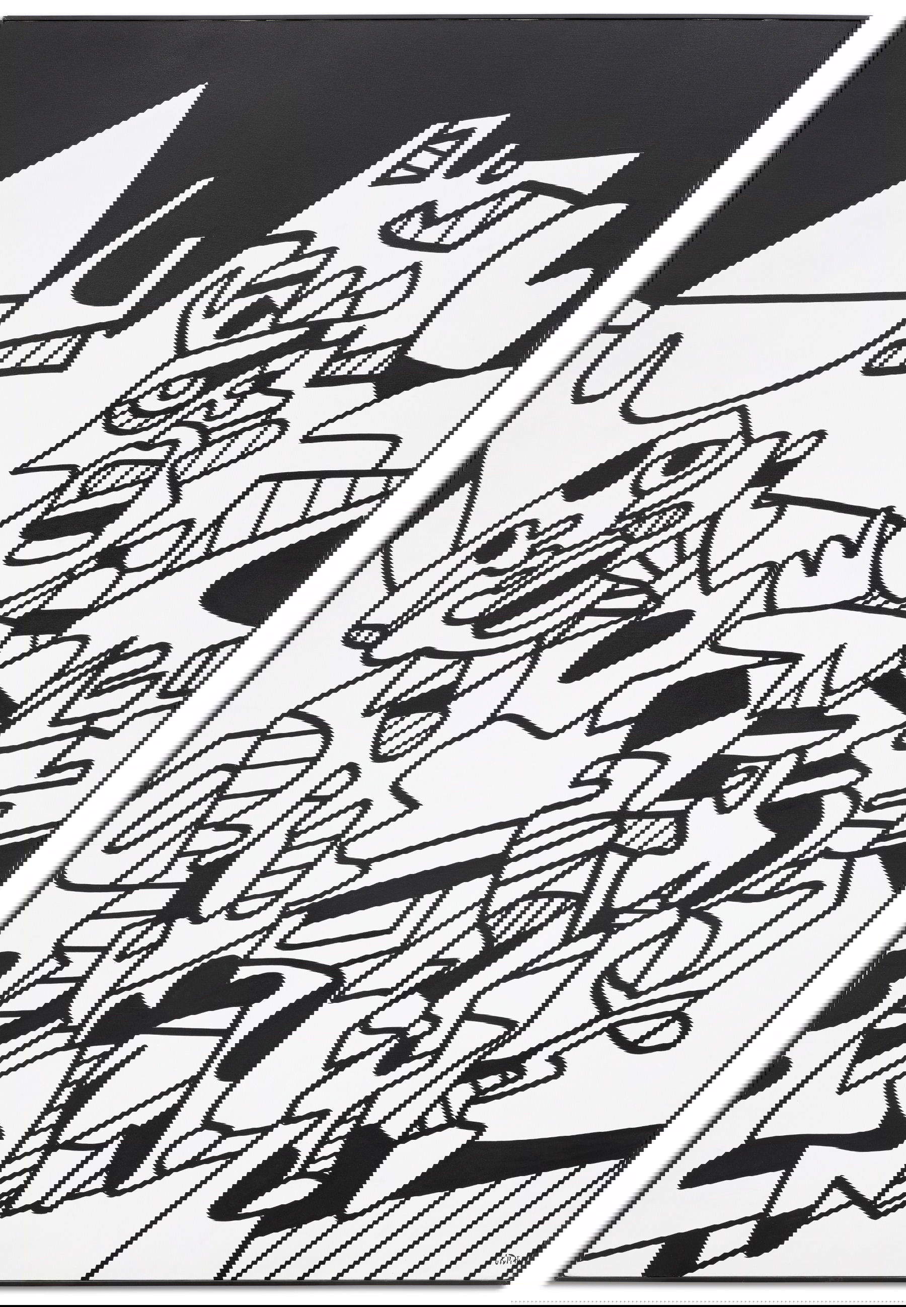 Jean Dubuffet, Scène tragique (site avec deux personnages) (1974; vinyl on canvas) ©Opera Gallery