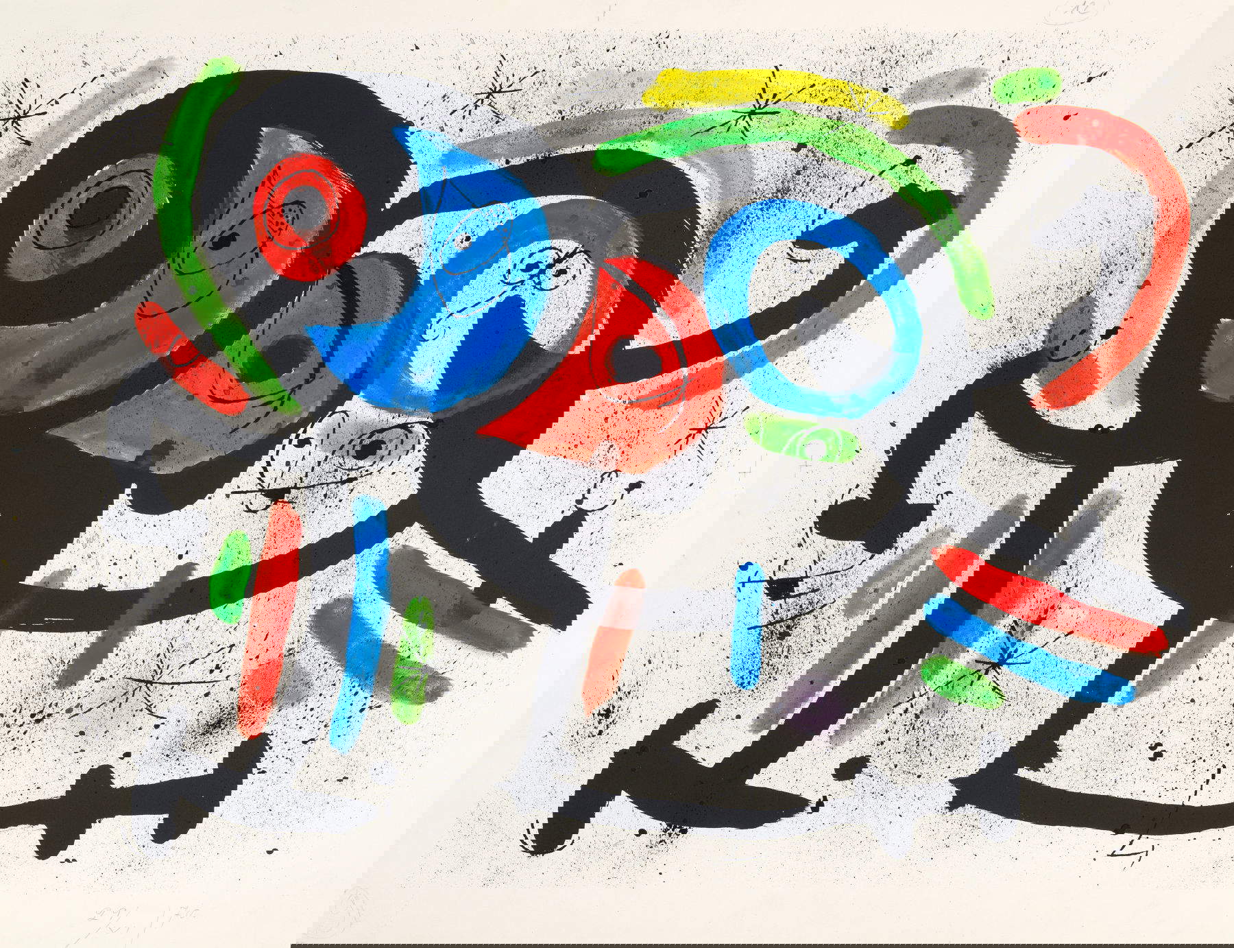 Joan Miró, model for the lithograph La Triple roue II (1970; gouache, India ink and pastel on lithographic background on paper, 51 x 66 cm; Paris, Galerie Lelong) Courtesy of Galerie Lelong, Paris