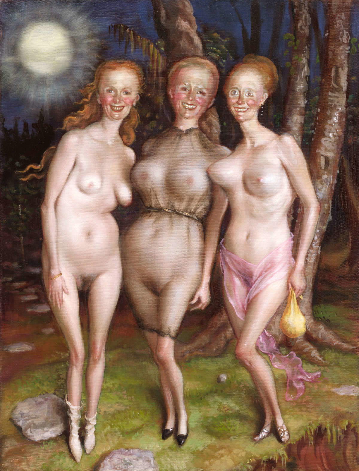 John Currin, Supermoon (2025 ; huile sur toile, 53,3 x 40,6 cm). Photo : Maris Hutchinson. Avec l'aimable autorisation de Gagosian John Currin, Supermoon (2025 ; huile sur toile, 53,3 x 40,6 cm). Photo : Maris Hutchinson. Avec l'aimable autorisation de Gagosian