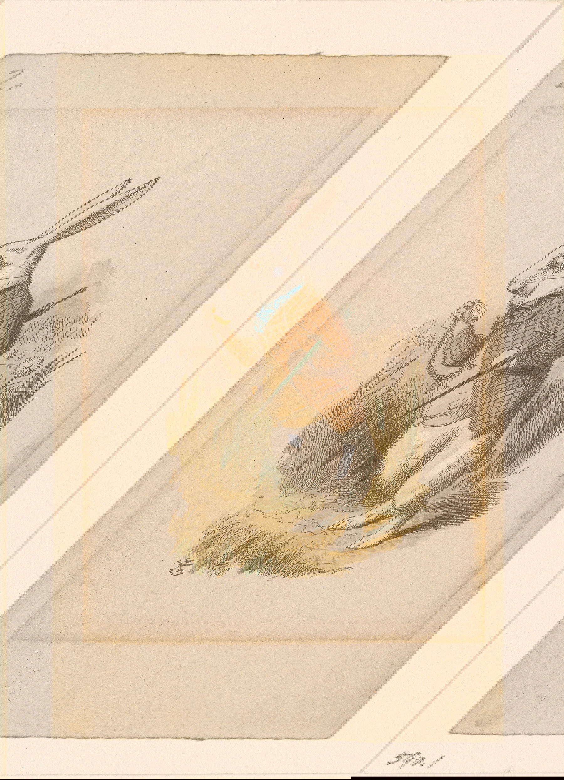 John Tenniel, Weißes Kaninchen (19. Jahrhundert; handkolorierter Abzug, 15,2 x 9,9 cm; New York, The Morgan Library &amp; Museum)