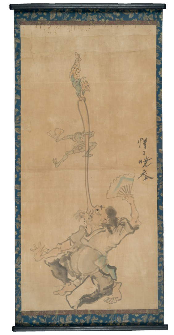 Kawanabe Kyōsai, Man with Long Nose (1879; ink and watercolor on paper, 132.50 x 60.70 cm; inv. 2190)