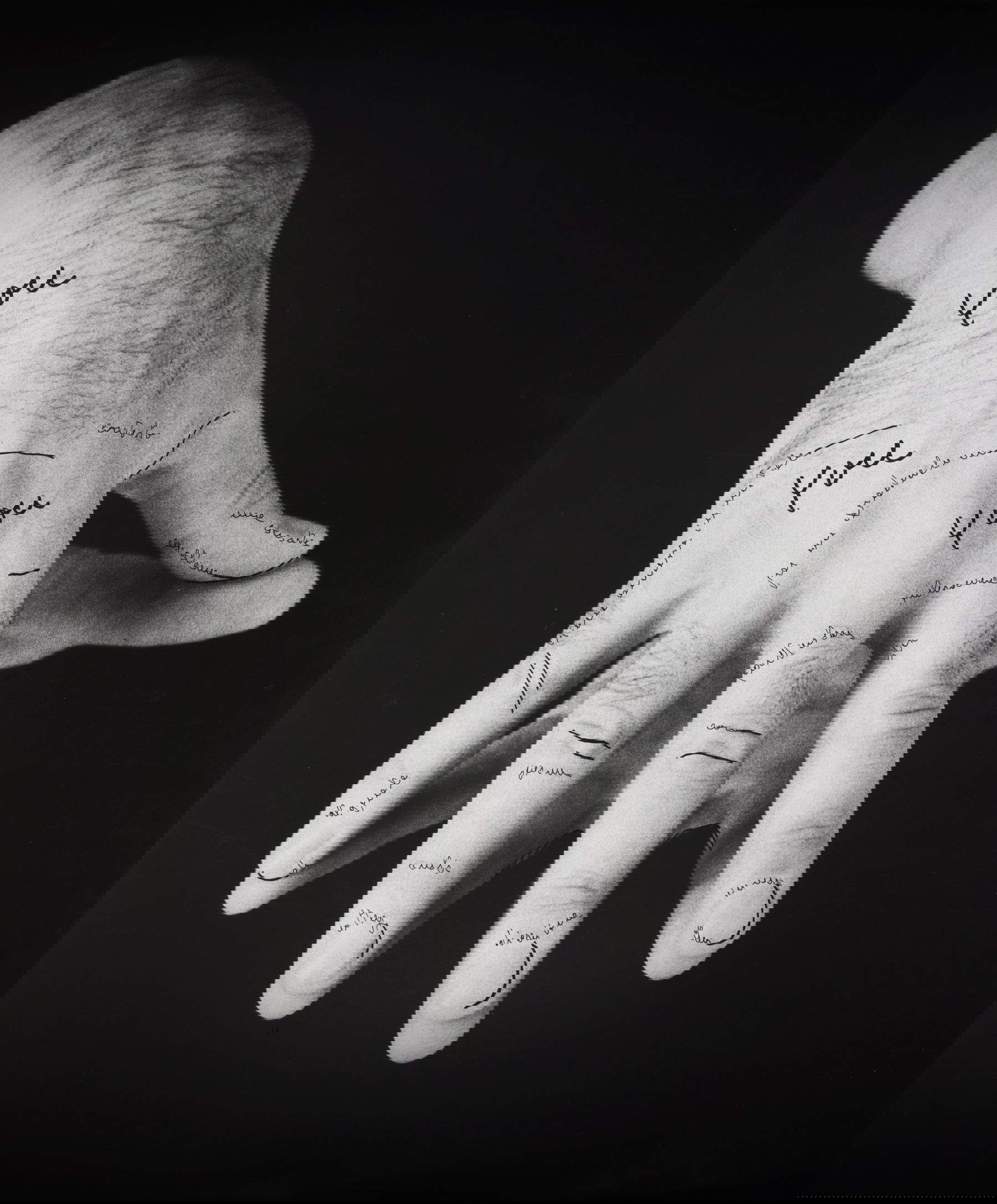 Ketty La Rocca, Le mie parole e tu (3) (1971; Fotografie mit handschriftlichem Text, 60 x 50 cm (KLR 1007)) &copy;Archivio Ketty La Rocca Michelangelo Vasta. Mit Genehmigung der Thaddaeus Ropac Gallery, London, Paris, Salzburg, Mailand, Seoul