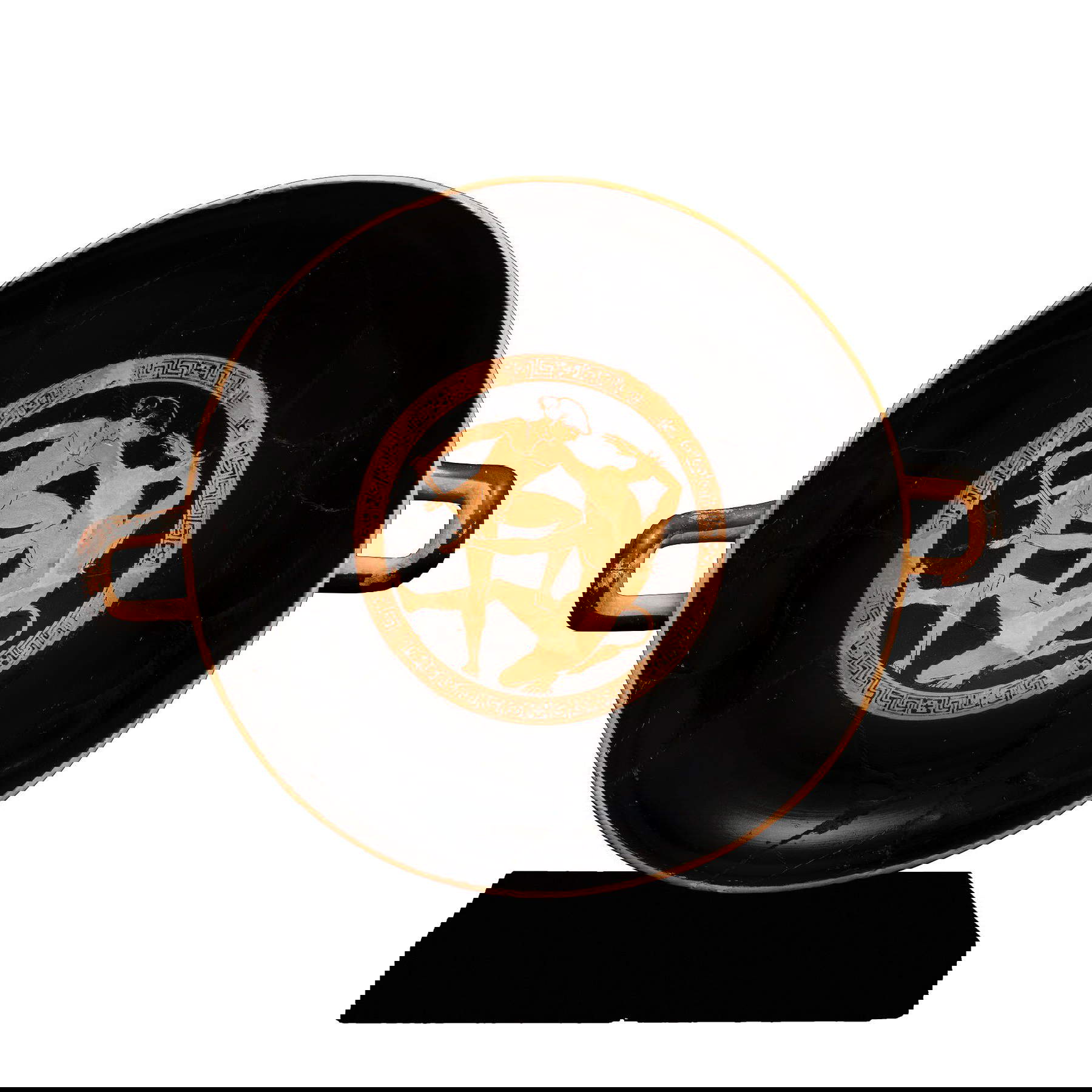 Kleophrades, Kylix di Sarteano (480-475 a.C. circa; ceramica attica a figure rosse, 11,5 x 27,6 x 35,5 cm; Bologna, Museo Civico Archeologico) Kleophrades, Kylix di Sarteano (480-475 a.C. circa; ceramica attica a figure rosse, 11,5 x 27,6 x 35,5 cm; Bologna, Museo Civico Archeologico)