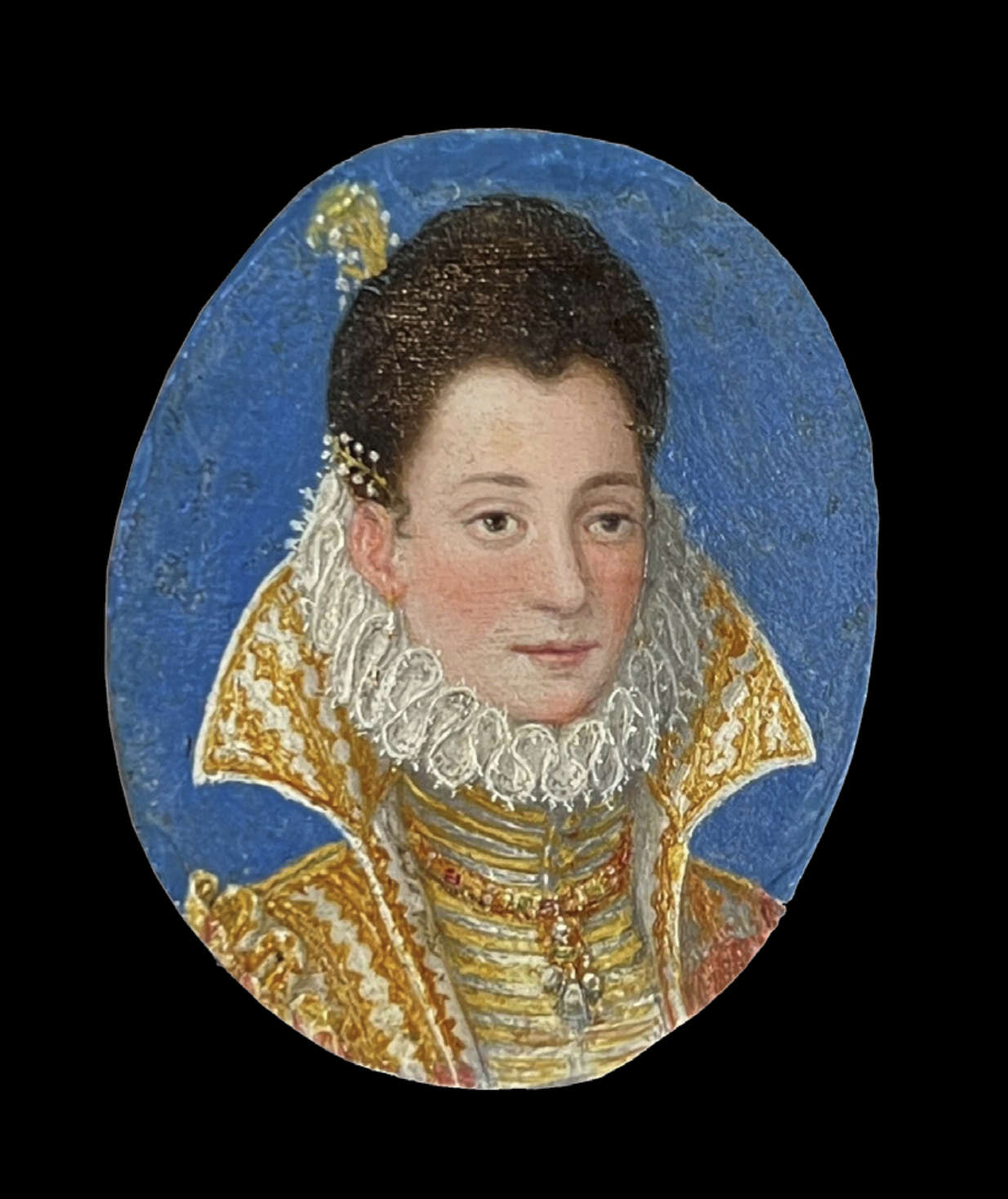 Lavinia Fontana, Portrait of a Young Noblewoman (oil on copper, 5.25 x 4.25 cm)
