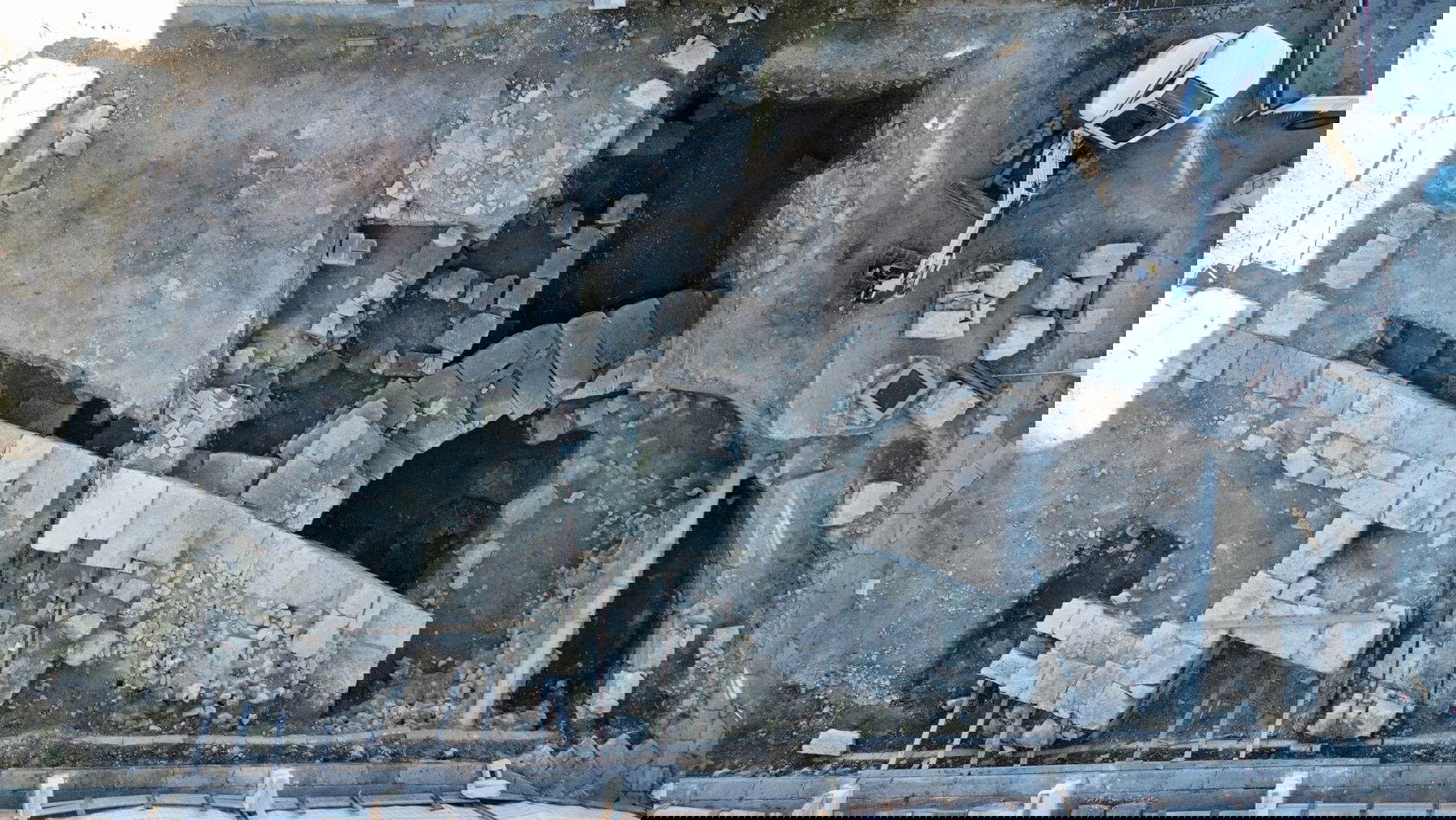 Les fouilles du haut Moyen Âge près de l'amphithéâtre de Lecce. Photo : Ministère de la Culture - Soprintendenza Archeologia Belle Arti e Paesaggio pour les provinces de Brindisi, Lecce et Tarente.