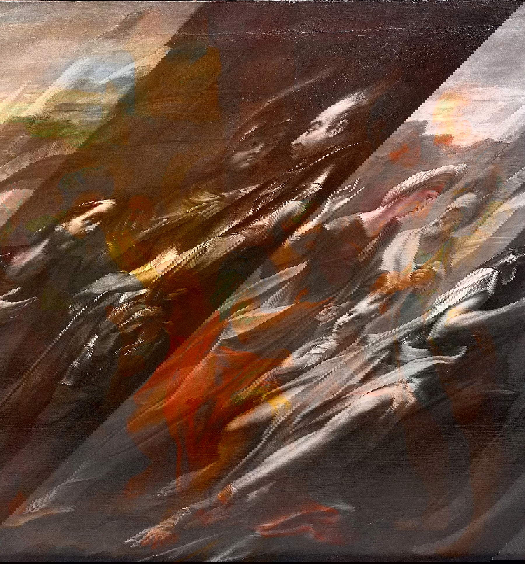 Stefano Maria Legnani dit Legnanino, Belisario demande l'aumône (vers 1697 ; huile sur toile, 208 x 195 cm)