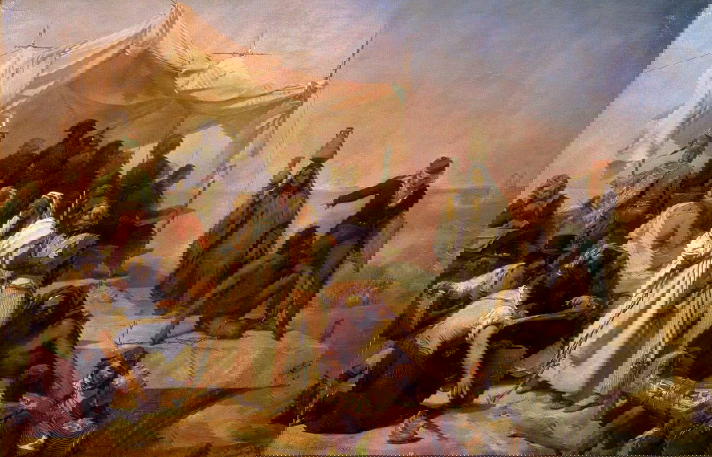 L&eacute;on Cogniet, L'Exp&eacute;dition d'Egypte sous les ordres de Bonaparte (1835; Öl auf Leinwand, 376 x 585 cm; Paris, Louvre)