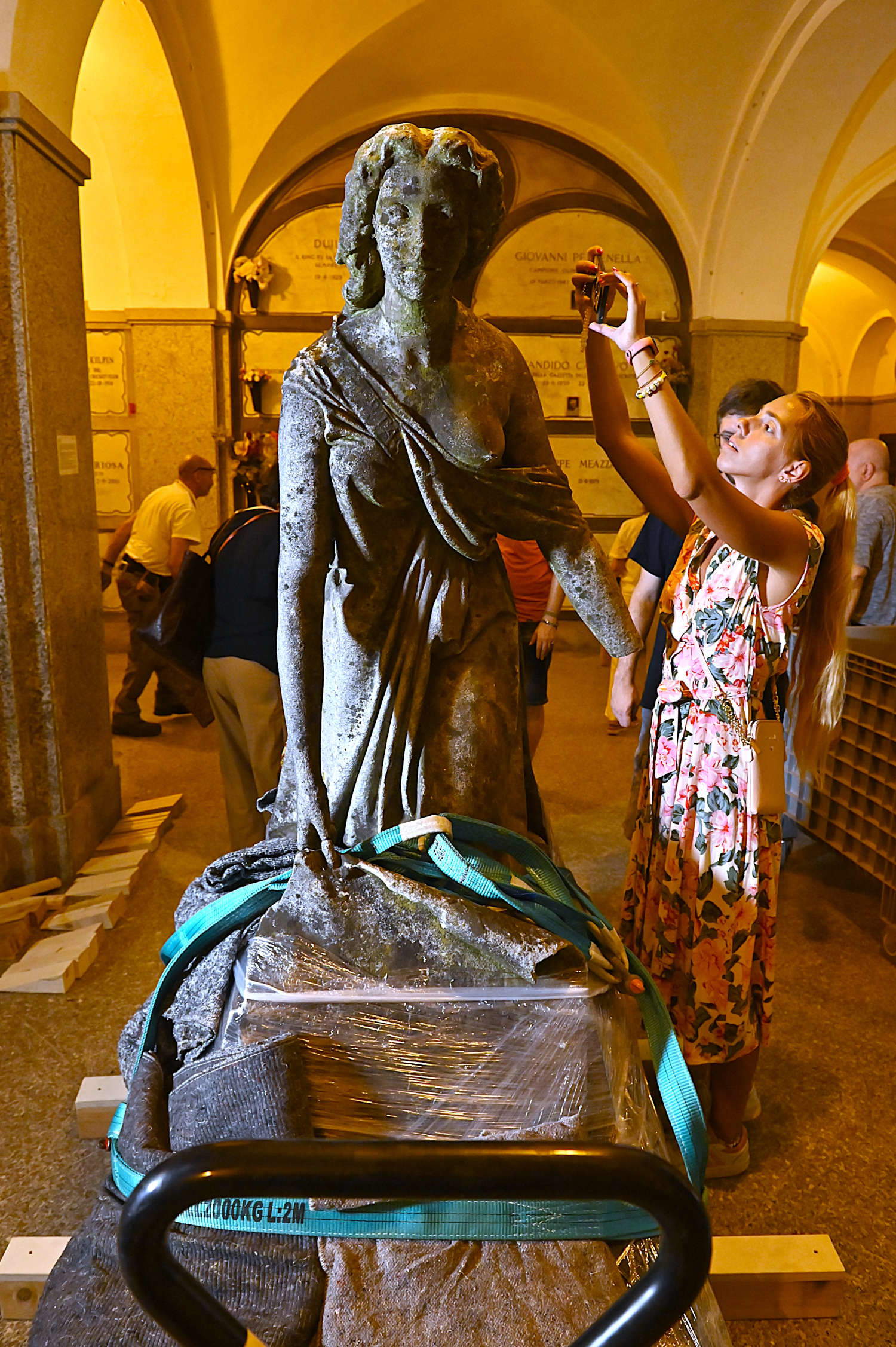 Il ritorno della Libert&agrave; di Vincenzo Vela al Cimitero Monumentale di Milano. Foto: Comune di Milano