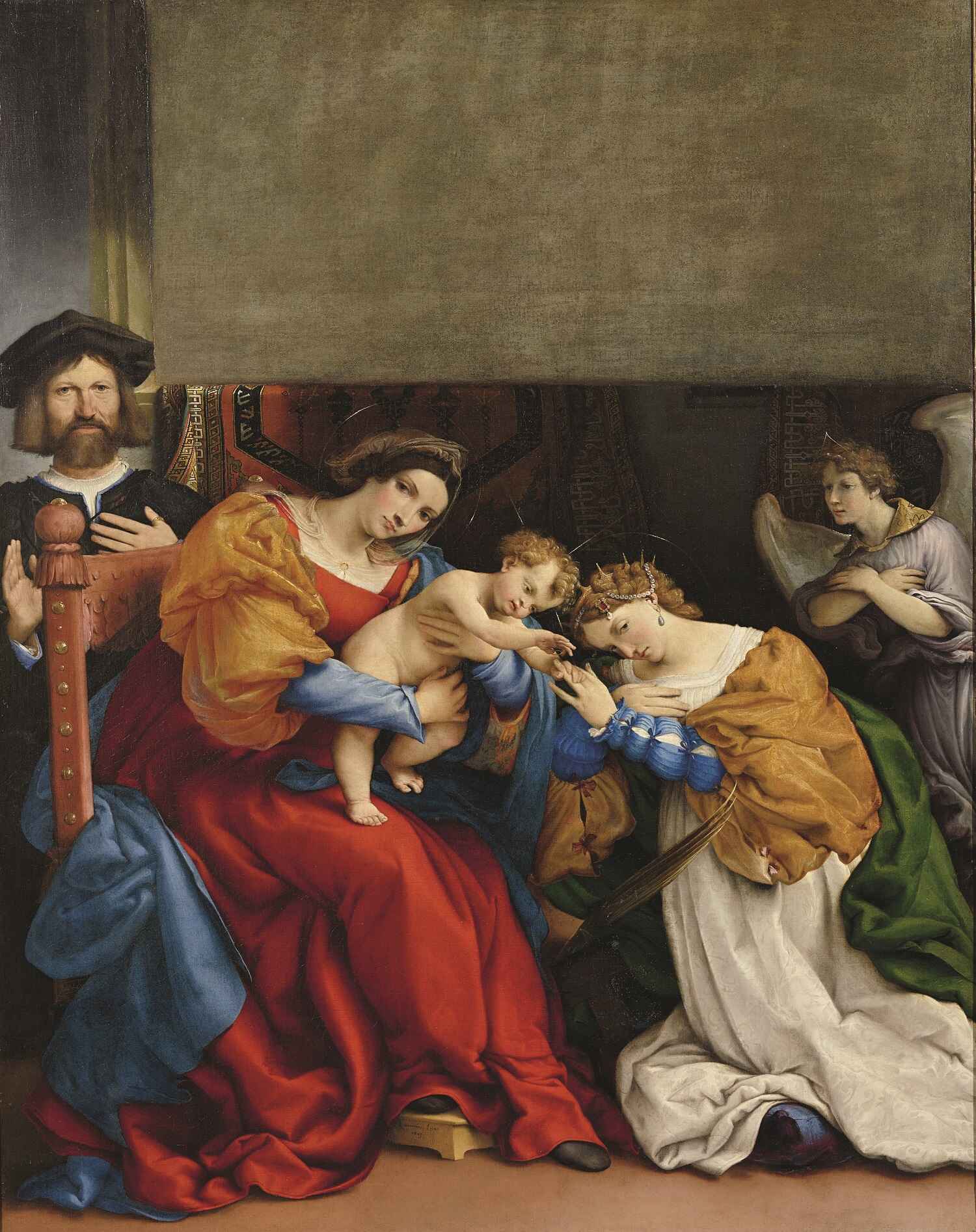 Lorenzo Lotto, Nozze Mistiche di Santa Caterina d’Alessandria (1523; Bergamo, Accademia Carrara)