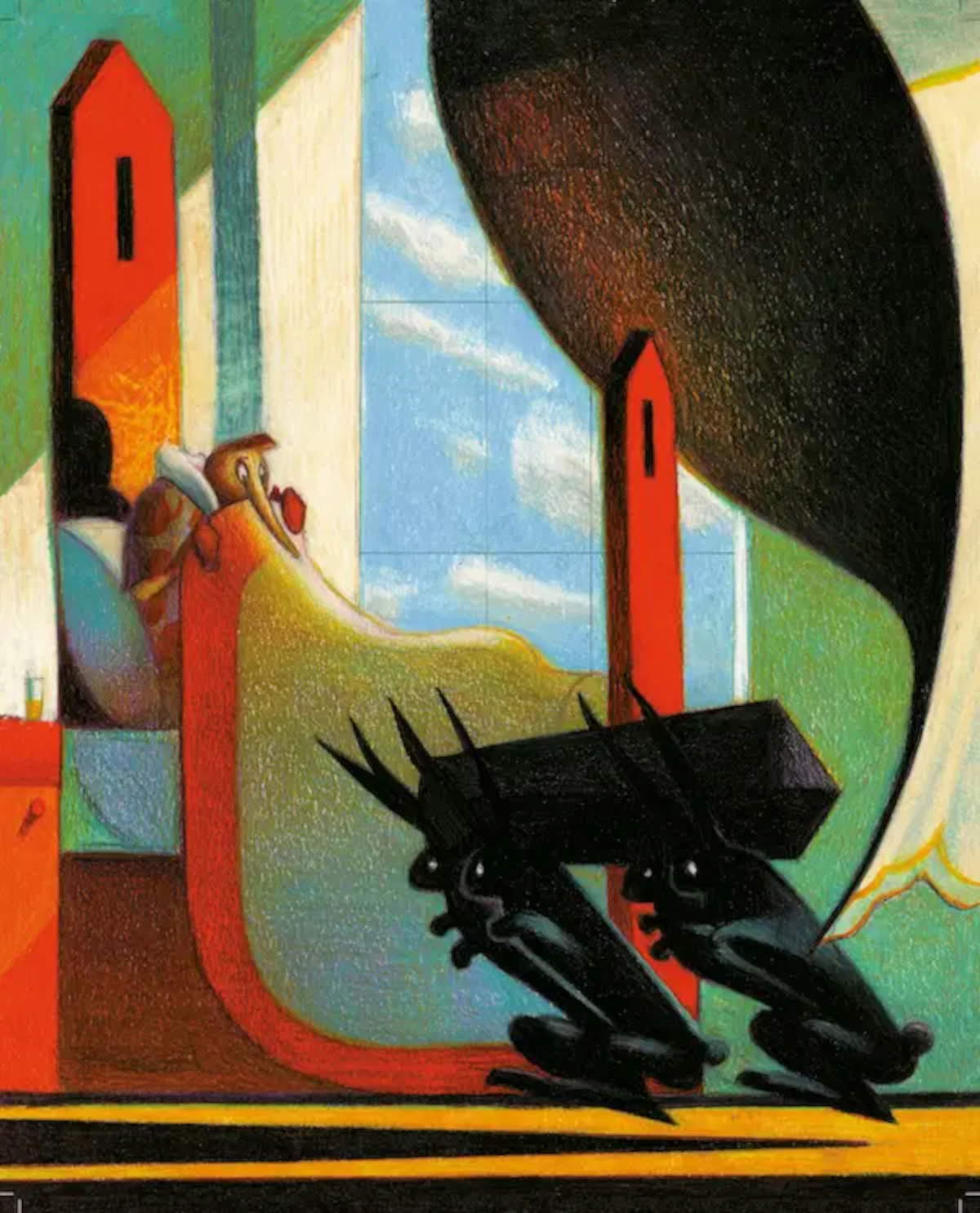 Una delle sue opere in mostra