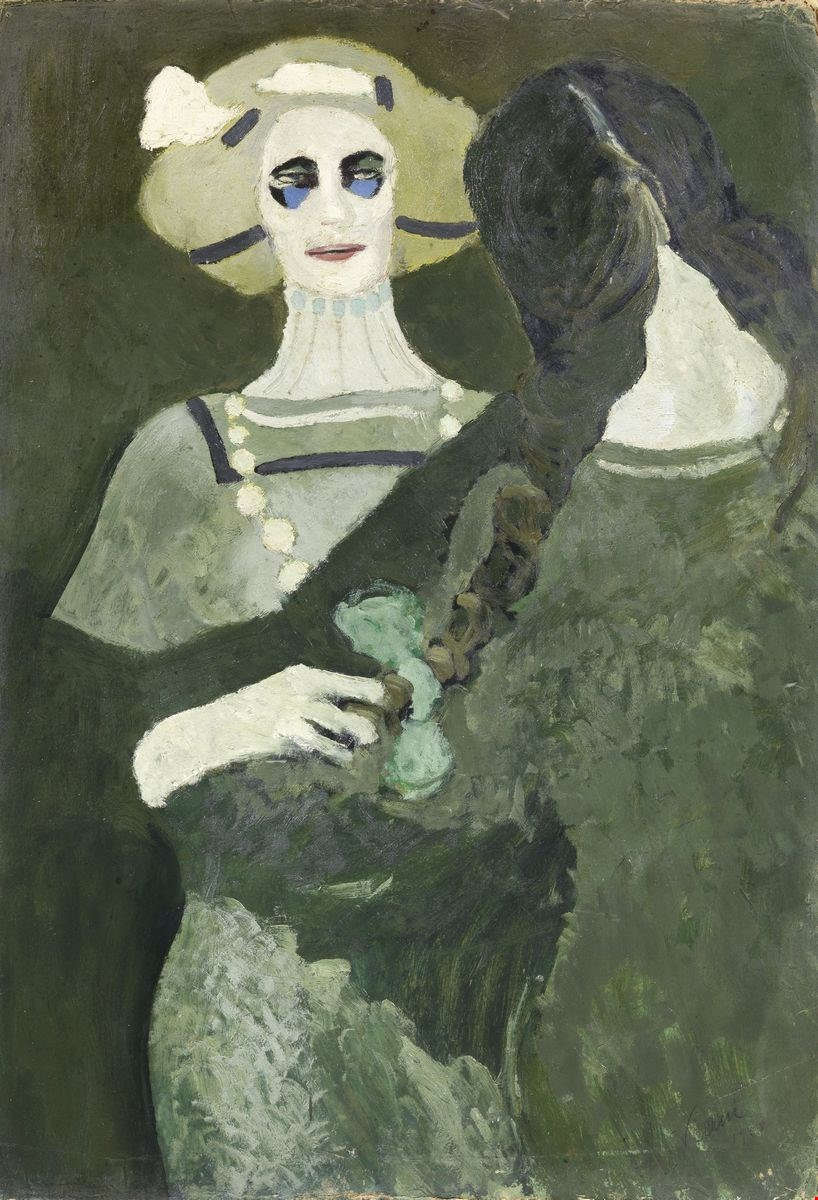 Lorenzo Viani, Le Parigine (1908 ; huile sur carton, 74,3 x 51 cm) Lorenzo Viani, Le Parigine (1908 ; huile sur carton, 74,3 x 51 cm)