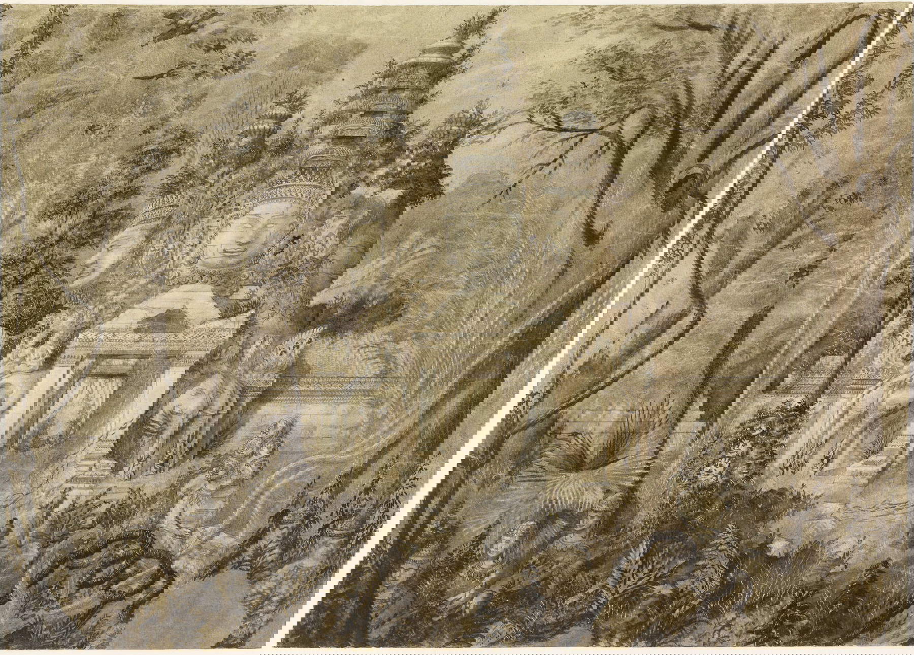 Louis Delaporte, Une porte d'Angkor Thom (c. 1870-1873; watercolor on paper; Paris, Mus&eacute;e Guimet) / Thierry Ollivier