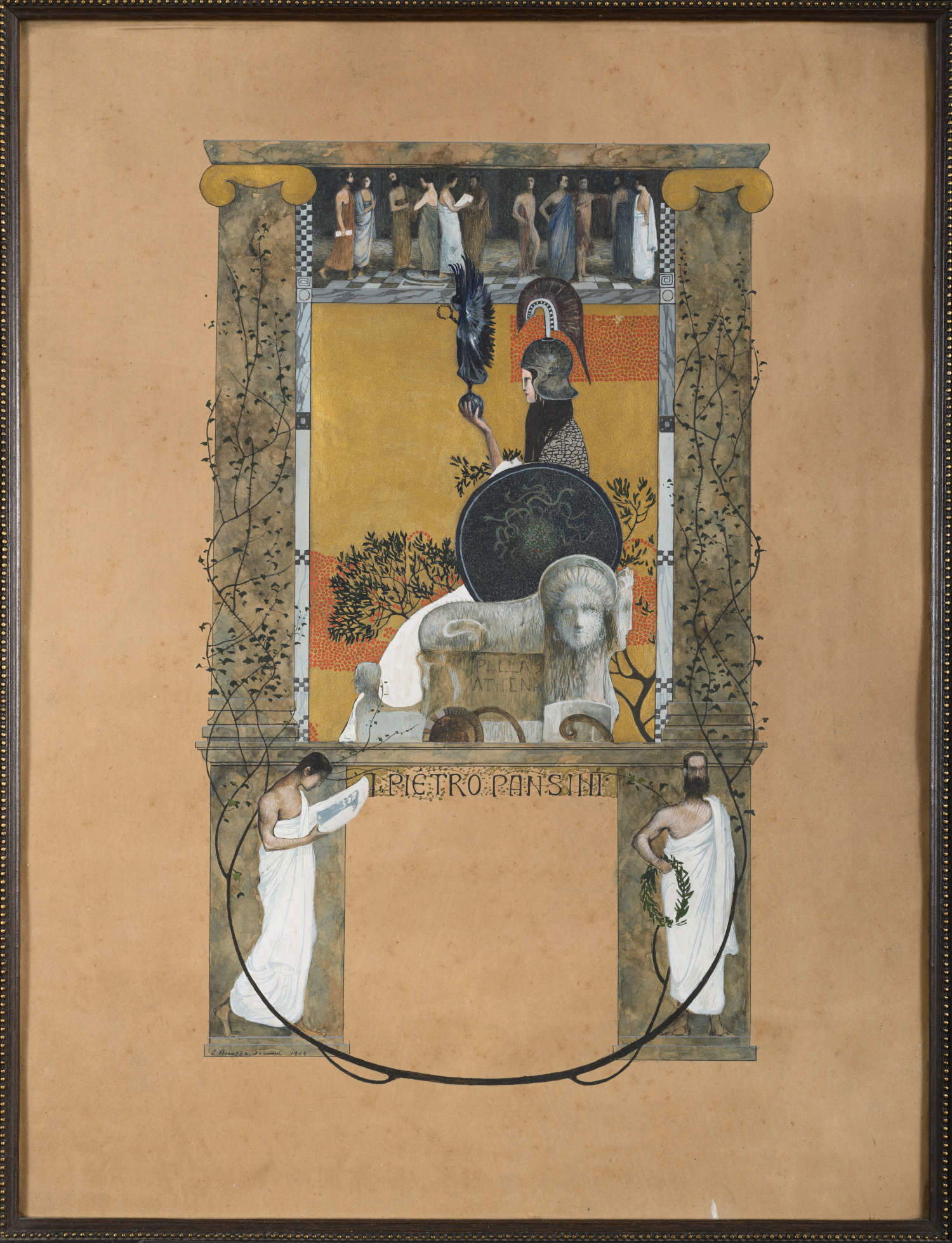 Luigi Bonazza, Diplom für Pietro Pansini (1904; Privatsammlung)