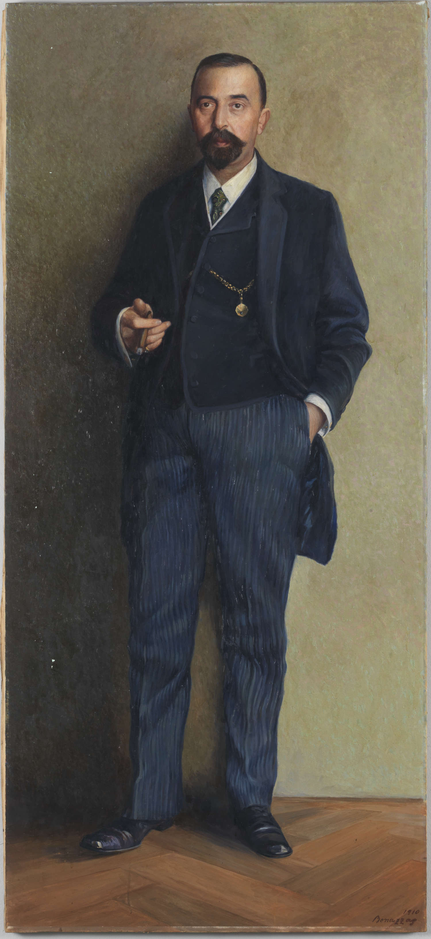 Luigi Bonazza, Porträt von Attilio Cavagna (1910; Rovereto, Mart, Museum für moderne und zeitgenössische Kunst von Trient und Rovereto, Privatsammlung)