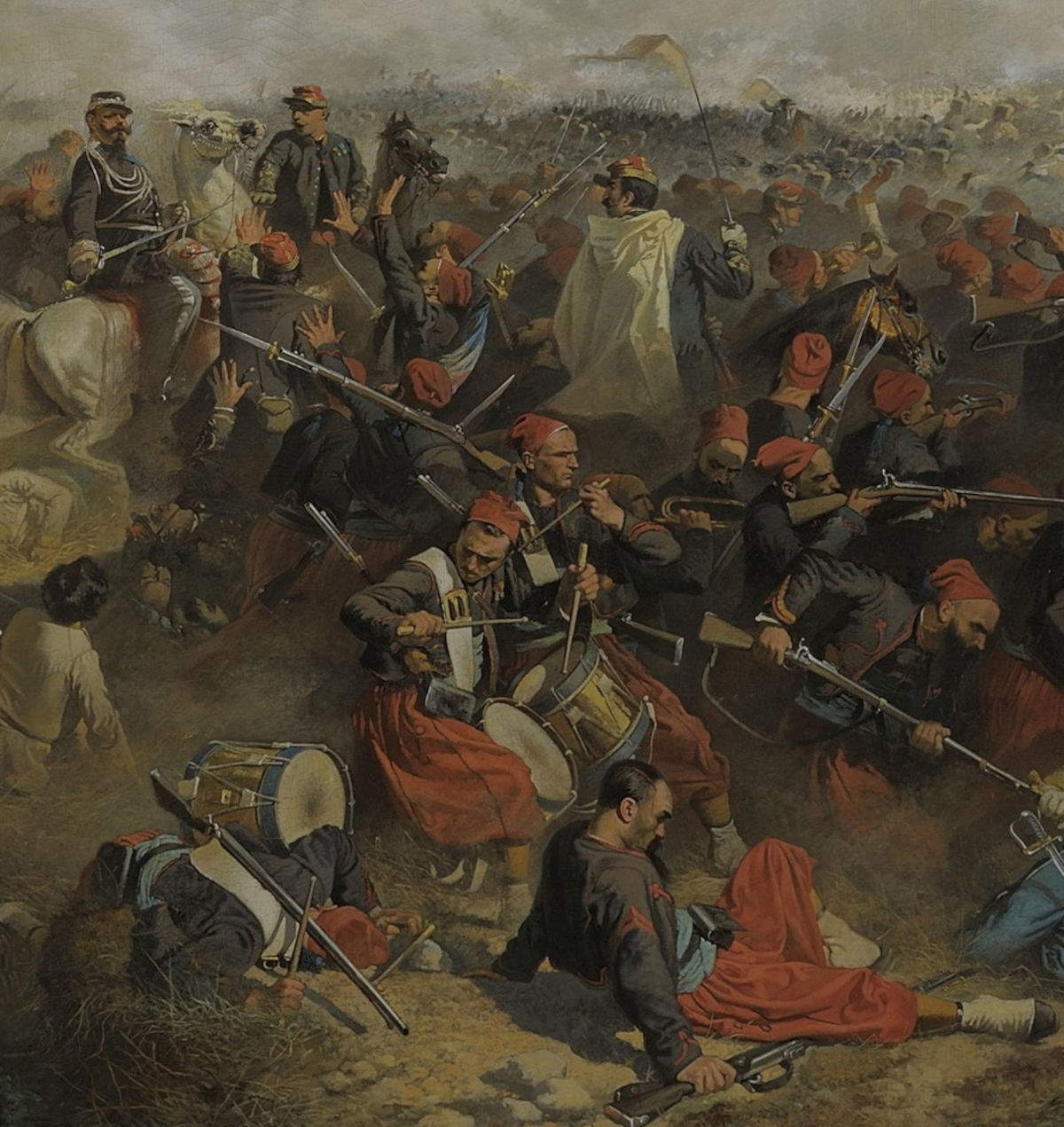 Luigi Norfini, Victor Emmanuel II and the Zouaves at Palestro (1863; oil on canvas; Turin, National Museum of the Italian Risorgimento)