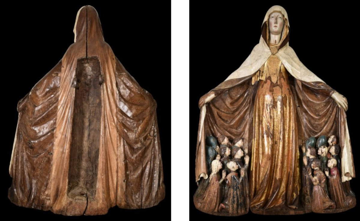 La scultura dopo il restauro (retro e fronte)