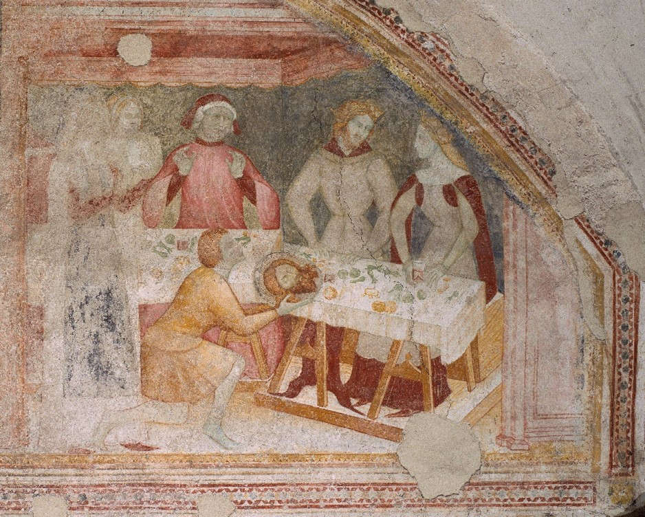 Master of Lentate and workshop, Banquet of Herod (Brescia, San Salvatore, chapel of St. John the Baptist, west wall)