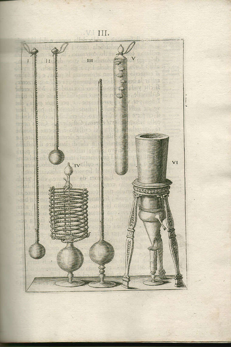 Lorenzo Magalotti (1637-1712), Saggi di naturali esperienze fatte nell'Accademia del Cimento..., Florence, 1667 : Thermomètres de l'Accademia del Cimento.