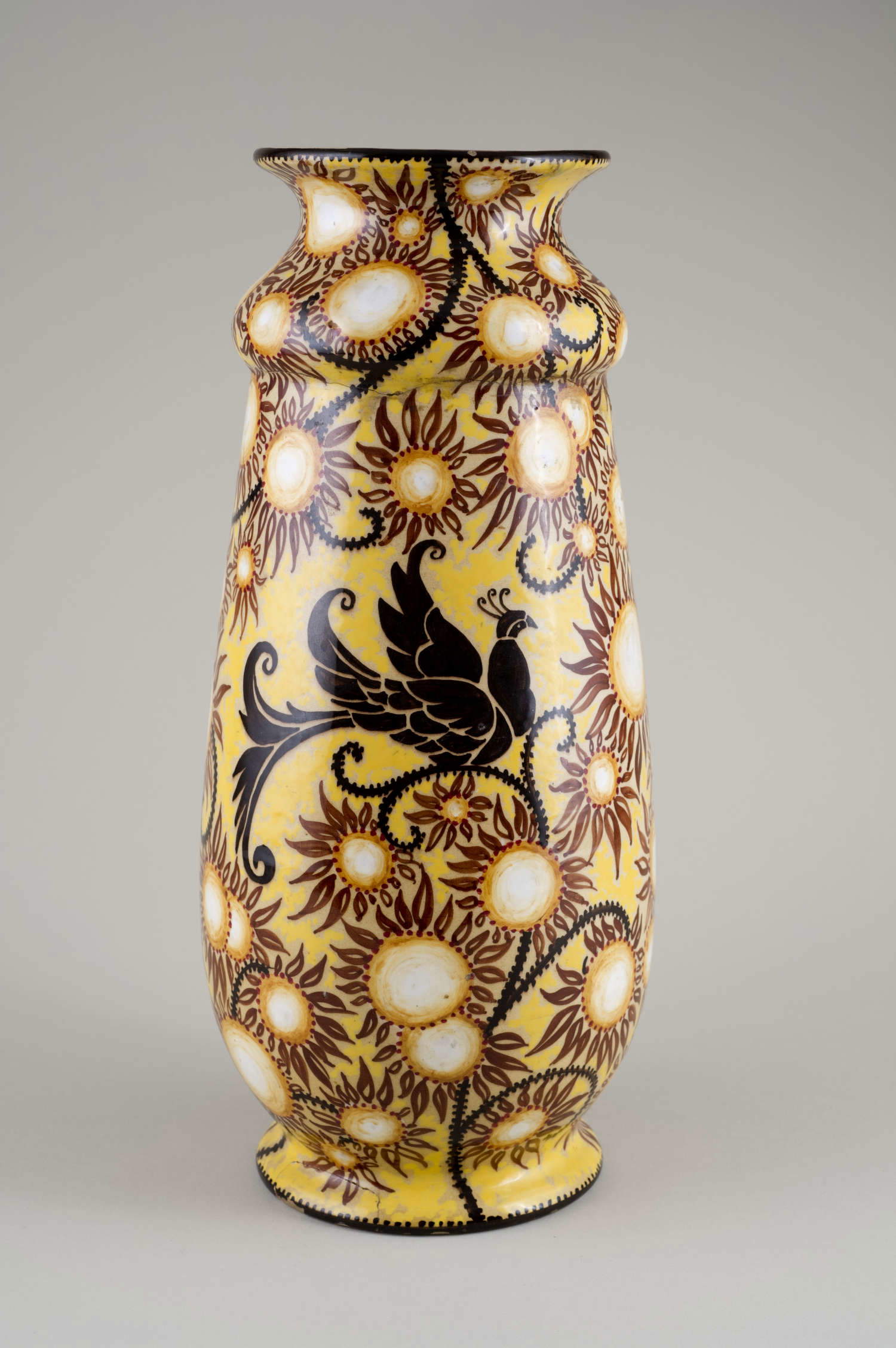 Manifattura S.P.I.C.A., Vaso (1923-1929; terracotta decorata sotto vetrina; Collezione privata, in comodato al Museo della Ceramica di Savona)