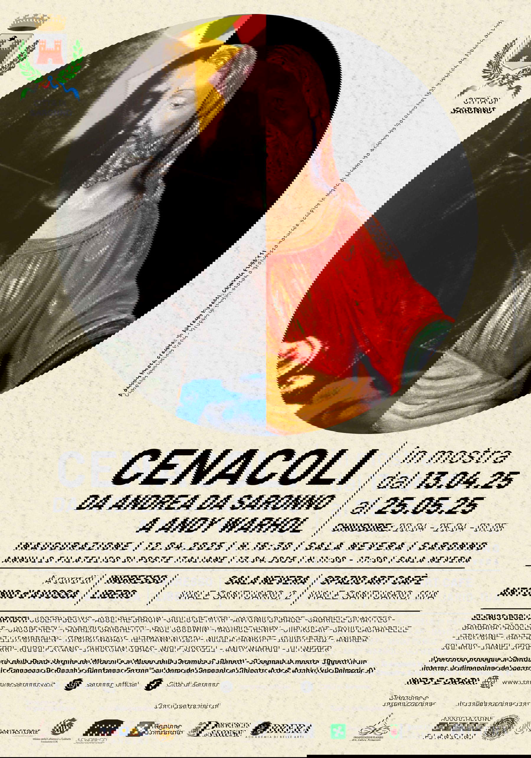 Manifesto della mostra  Cenacoli. Da Andrea da Saronno a Andy Warhol