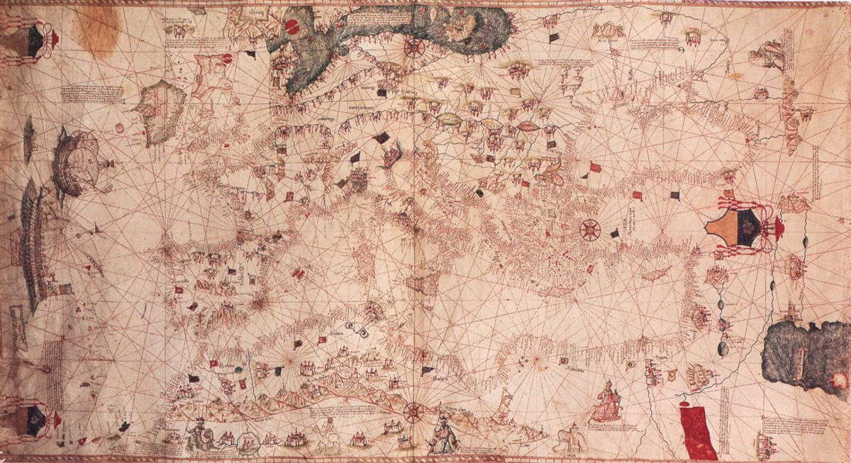 Grazioso Benincasa, Nautical chart of the Mediterranean (15th cent.).