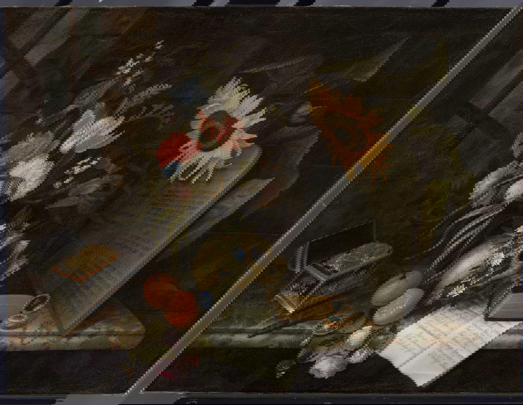 Maria van Oosterwijck, Nature morte (vers 1690 ; toile, 78,6 x 103,5 cm ; Amsterdam, Rijksmuseum) Maria van Oosterwijck, Nature morte (vers 1690 ; toile, 78,6 x 103,5 cm ; Amsterdam, Rijksmuseum)