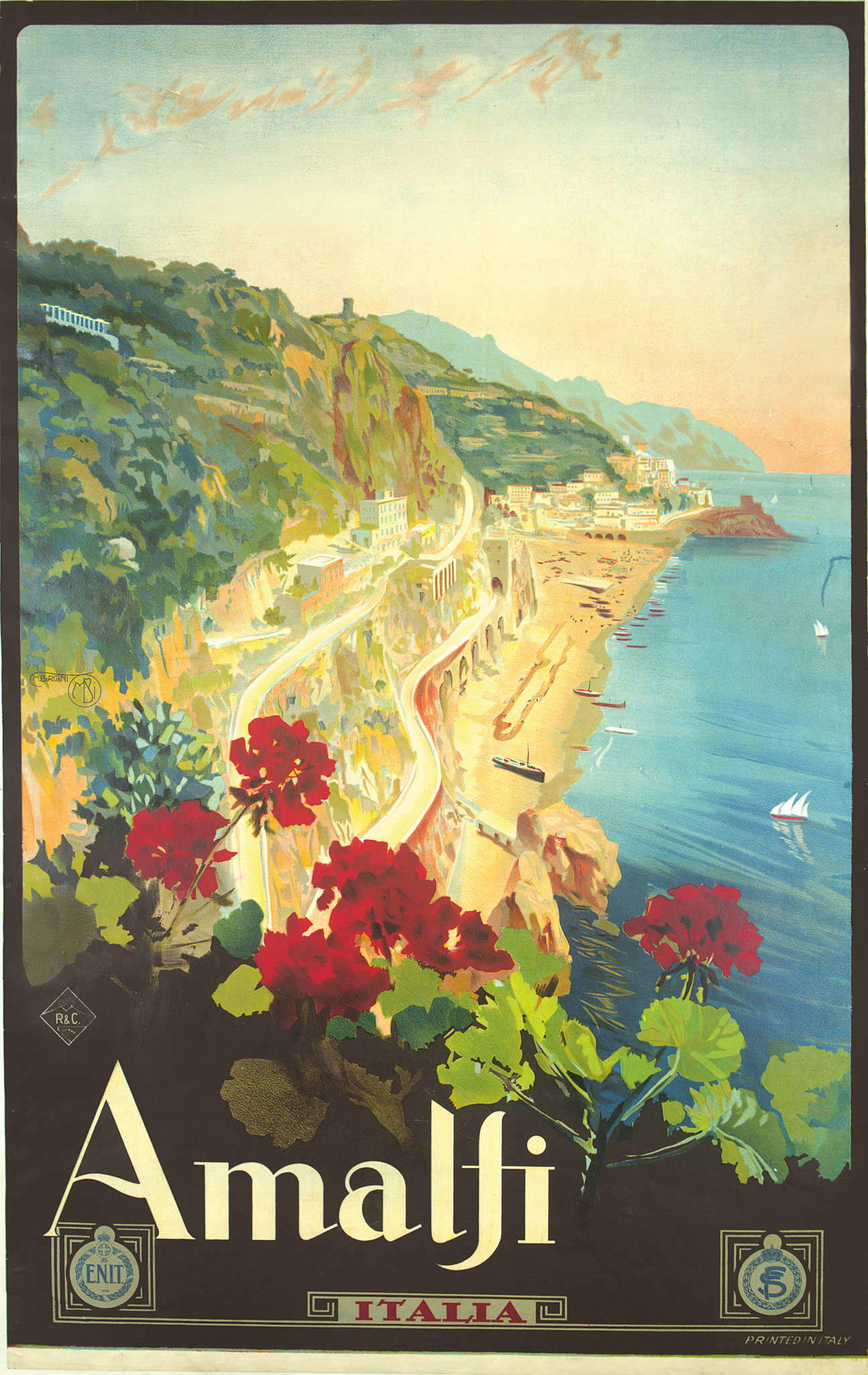 Mario Borgoni, Amalfi (ca. 1927; Nápoles, Richter & Company, litografía en color sobre papel, 103x65 cm; Milán, Castello Sforzesco, Civica Raccolta delle Stampe 'Achille Bertarelli', inv. Manifesti A 180) Mario Borgoni, Amalfi (ca. 1927; Nápoles, Richter & Company, litografía en color sobre papel, 103x65 cm; Milán, Castello Sforzesco, Civica Raccolta delle Stampe 'Achille Bertarelli', inv. Manifesti A 180)
