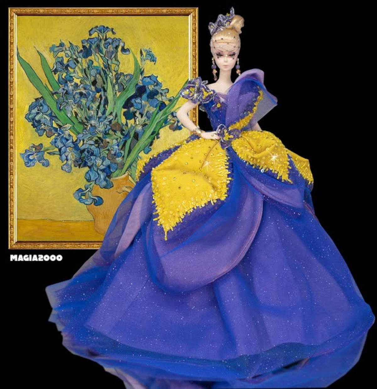 Die Barbie, inspiriert von Vincent van Goghs Iris (1889). Foto: Magia2000, Instagram-Profil