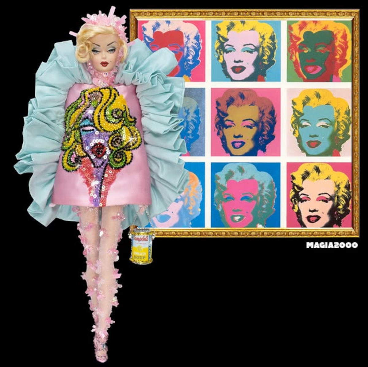 Andy Warhols Marilyn Diptychon (1962) inspirierte Barbie. Foto: Magia2000, Instagram-Profil