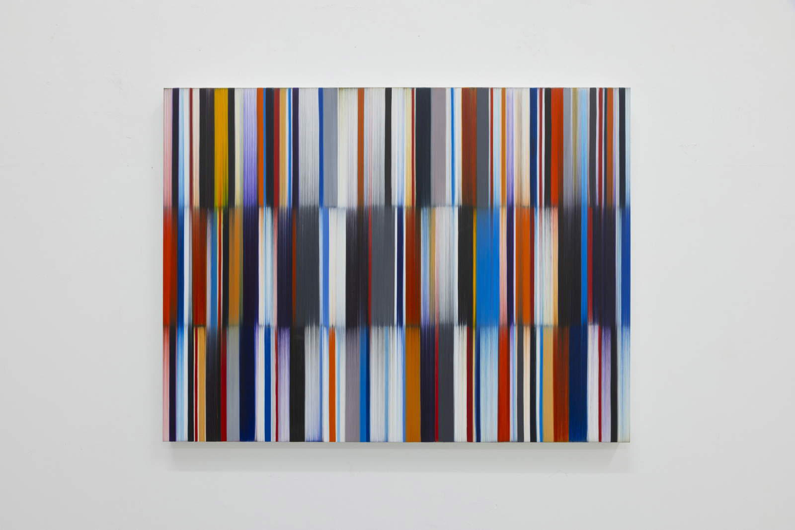Mark Francis, Audio Code (2024 ; huile sur aluminium, 60 x 79 cm)