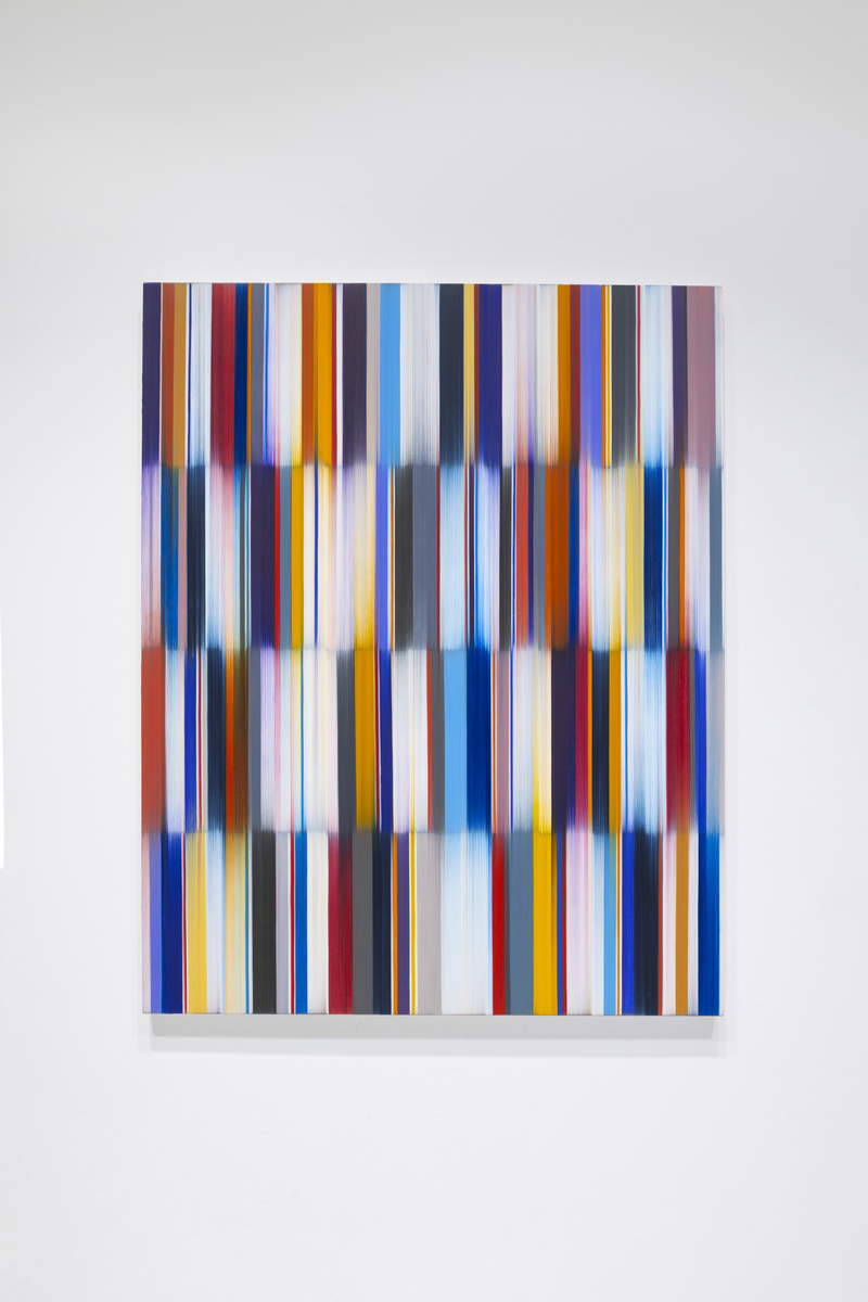 Mark Francis, Synthèse sonore (2024 ; huile sur toile, 153 x 122 cm)