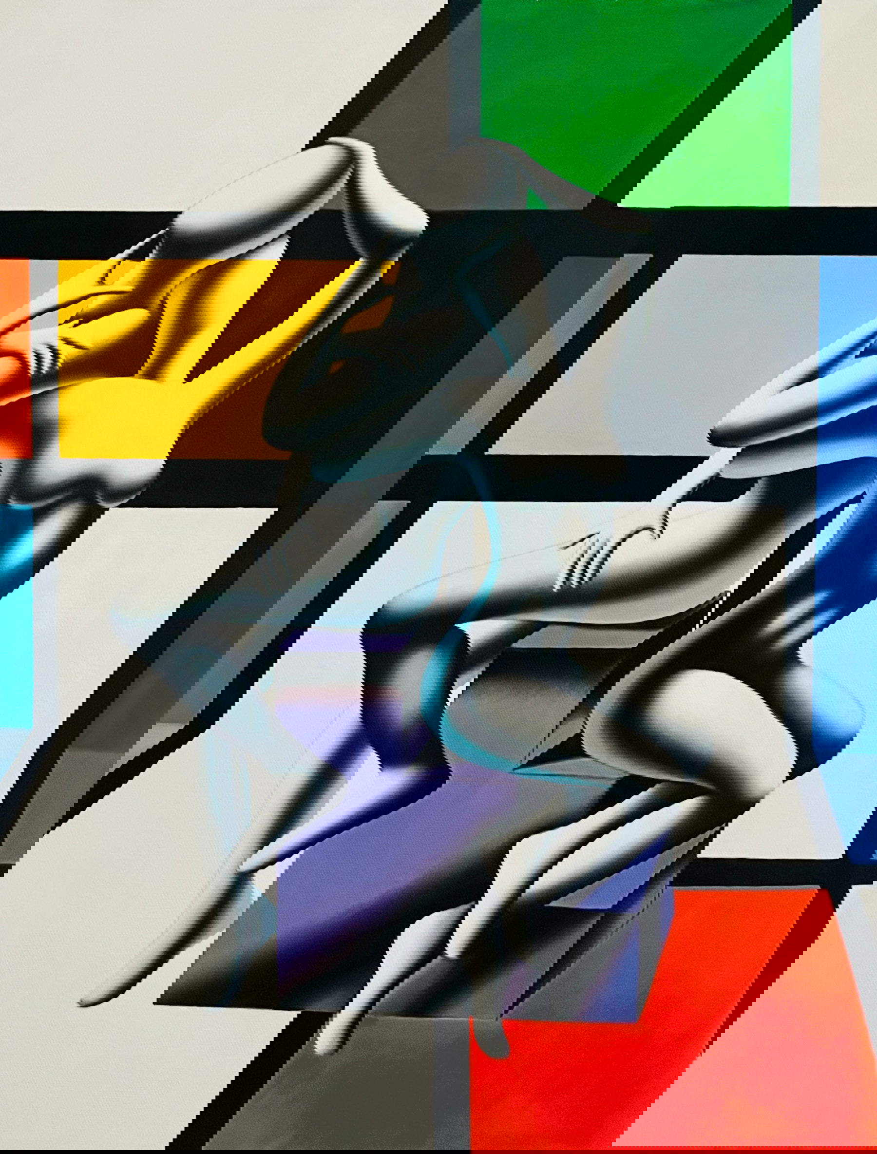 Mark Kostabi, Passion in Perspective (2025; olio su tela, 60 x 45 cm)