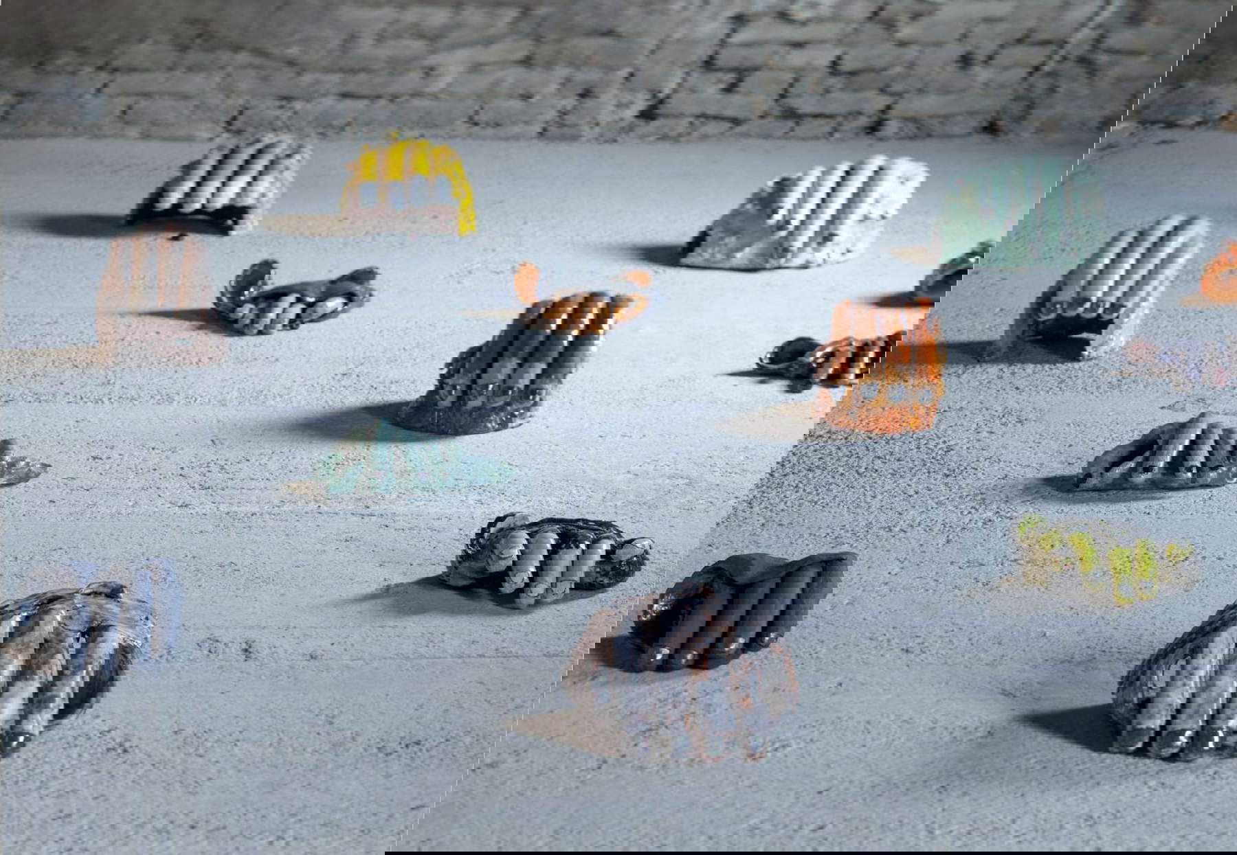 Marta Pierobon, installation view of Creature Manine series Il Rituale Del Serpente (2021; Ravenna, MAGMA)