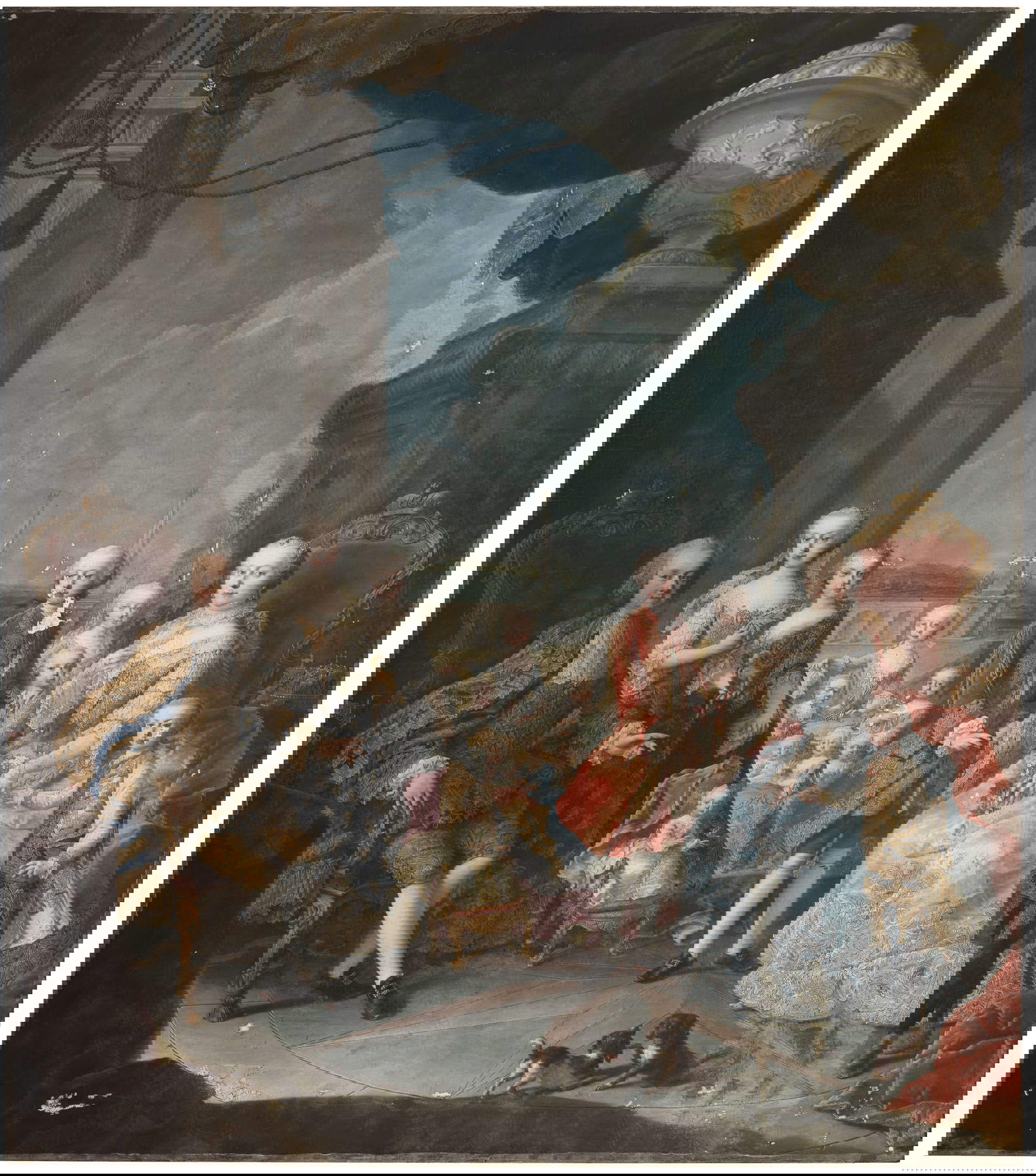 Martin Van Meytens, La famiglia imperiale di Francesco Stefano di Lorena con la moglie Maria Teresa d'Asburgo con i loro figli