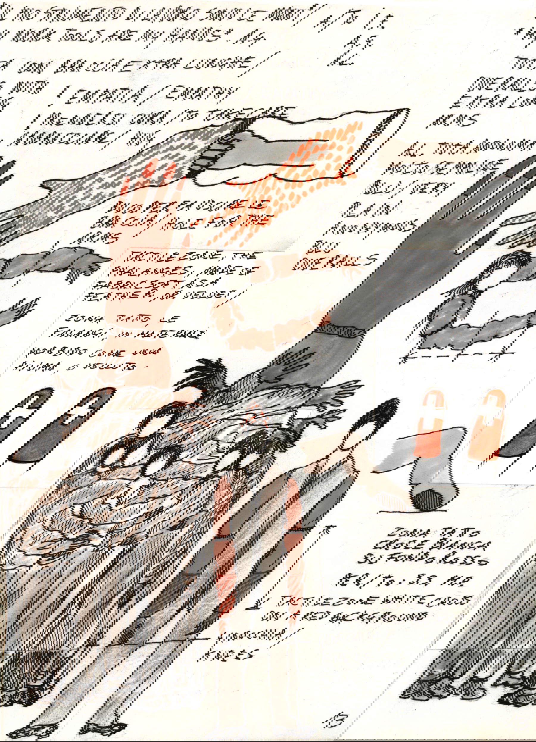 Marzia Migliora, Quaderno 58, Minuto Mantenimento (2024; serie di trenta disegni di progetto, tecnica mista su carta, 27 x 20 cm ciascuno). Su concessione dell&rsquo;artista, di Associazione Acrobazie e ruber.contemporanea